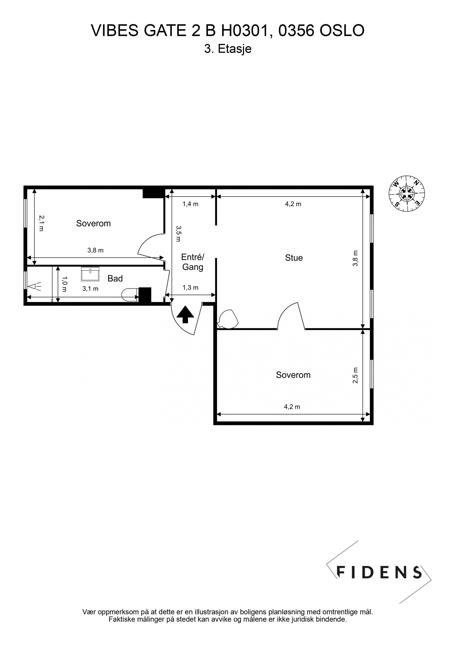 Plantegning 3. etasje Galleribilde