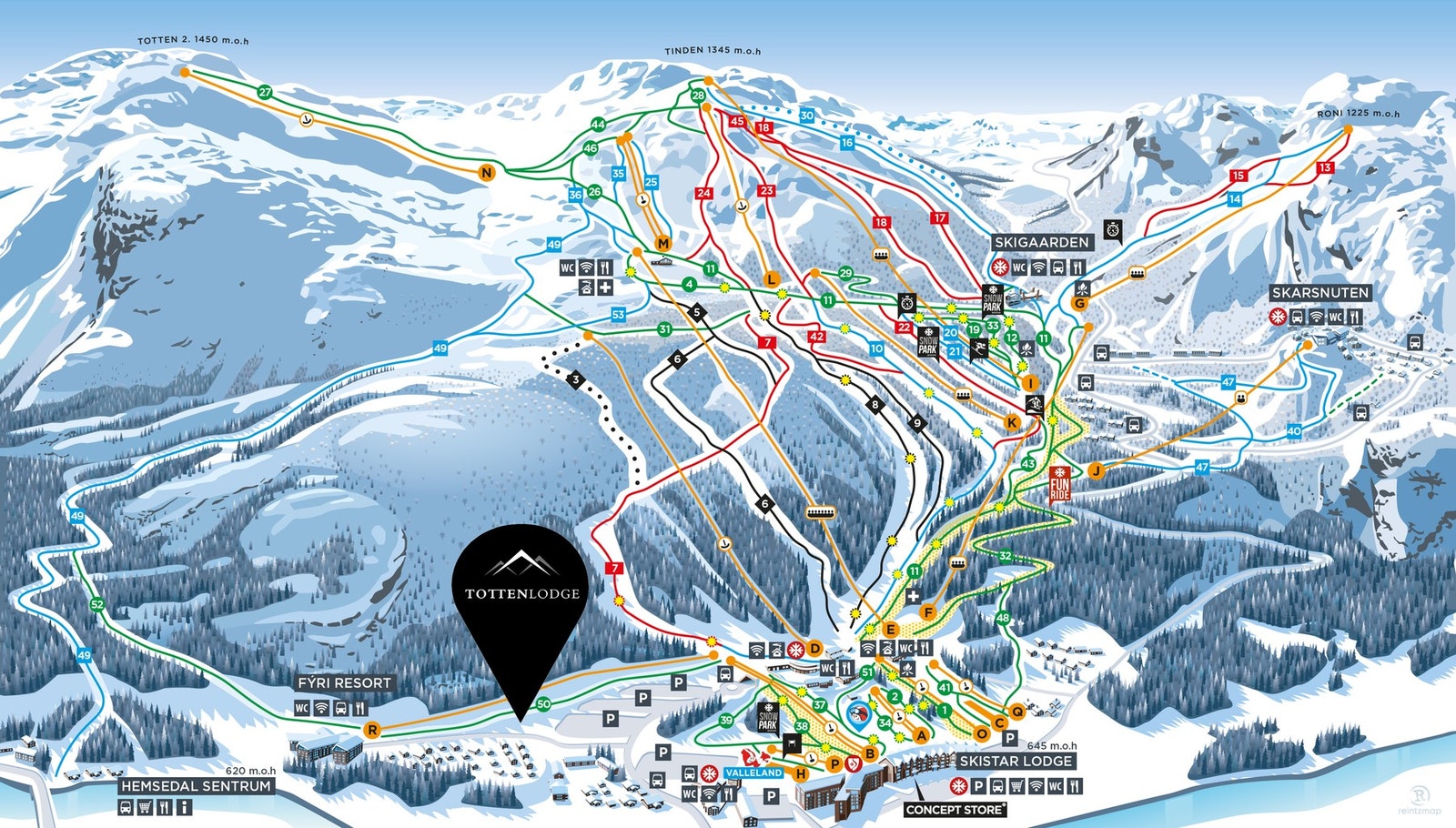 Totten Lodge med kort avstand til Skisenteret og et baseområde med restauranter og butikker.. Galleribilde