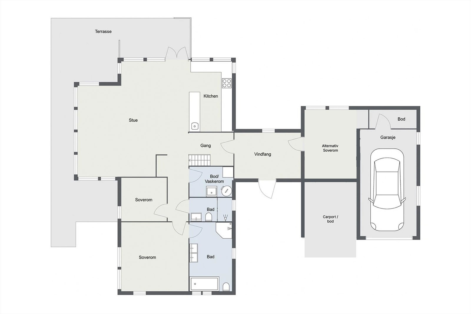 Plantegning hovedplan. Galleribilde
