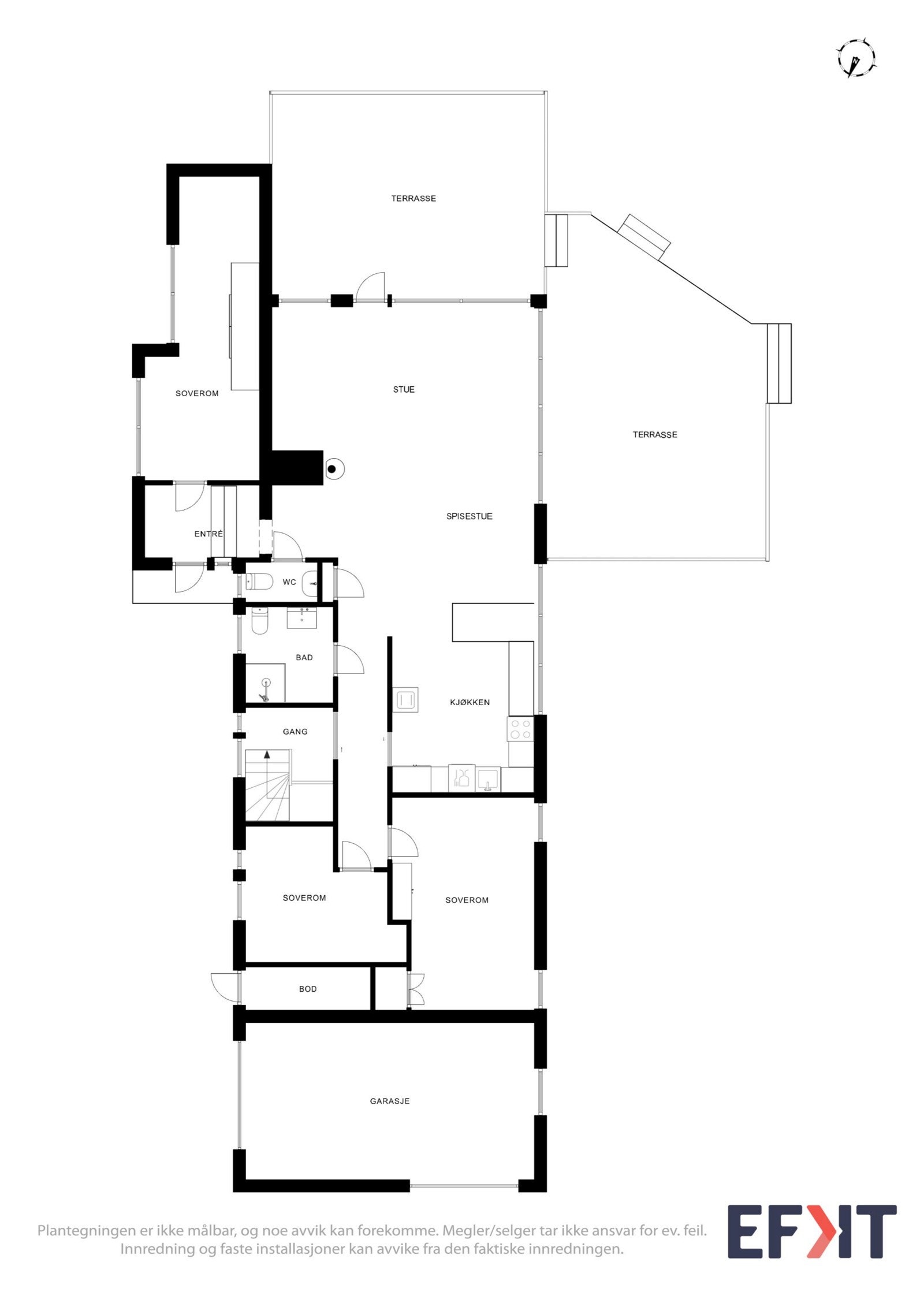 Her har du alt du trenger på ei flate, samt innredet og romslig kjelleretasje Galleribilde