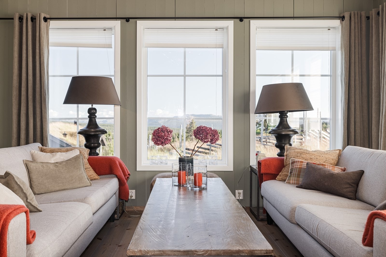 Fra stuen har du nydelig og usjenert utsikt mot Tunhovdalpene Galleribilde