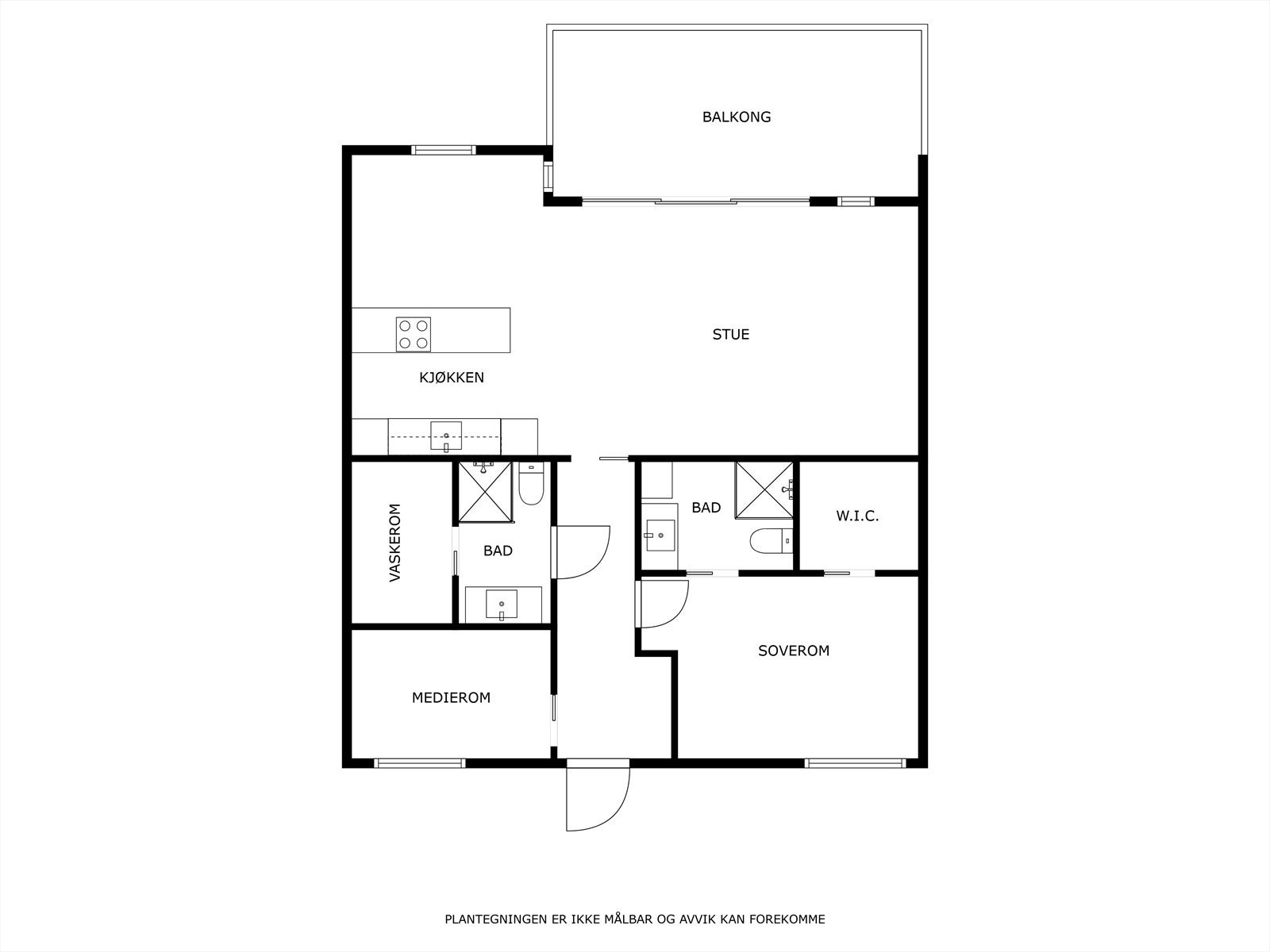 Vi starter med leilighetens planløsning Galleribilde