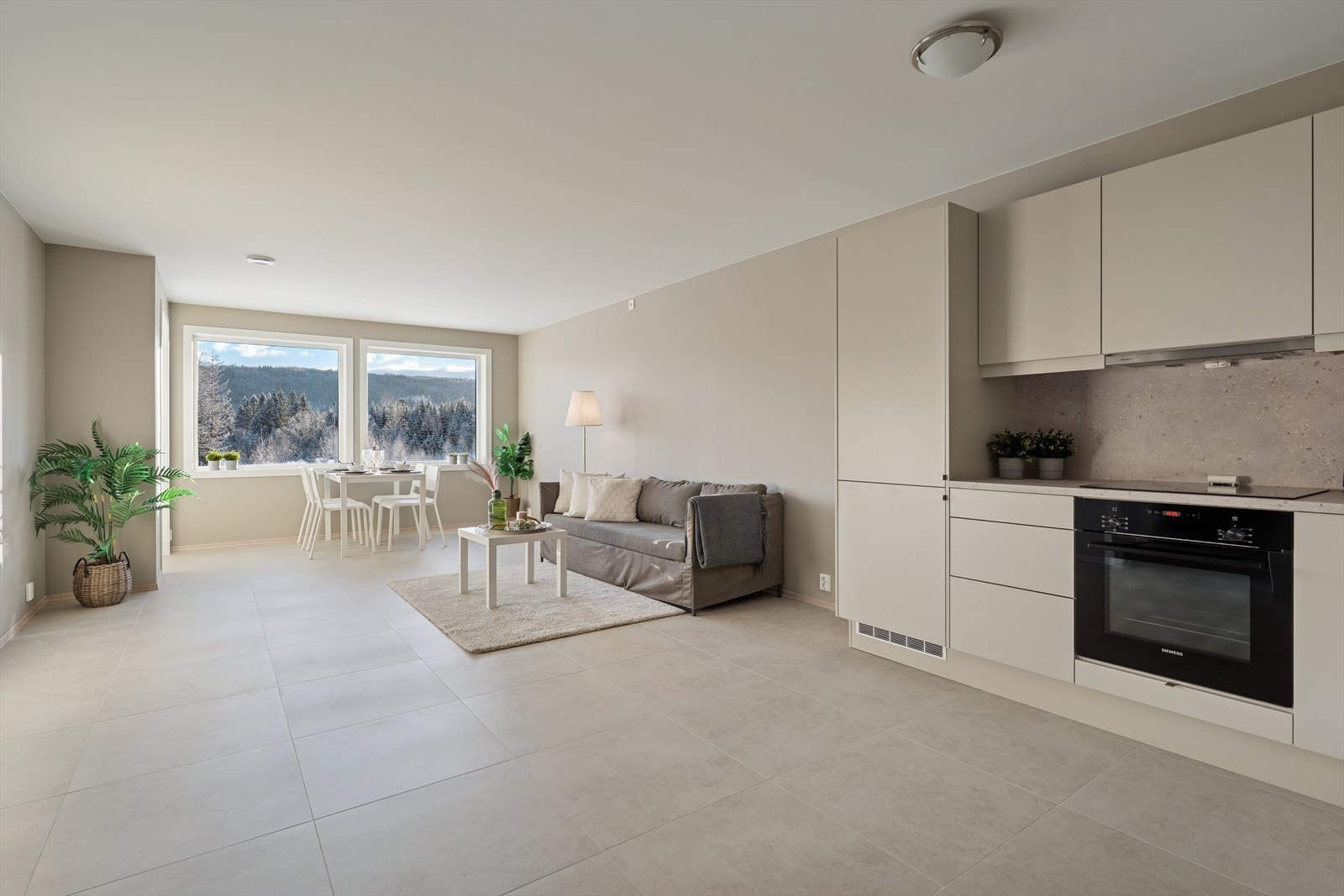 Flislagt gulv gir et solid og lettstelt underlag. Galleribilde