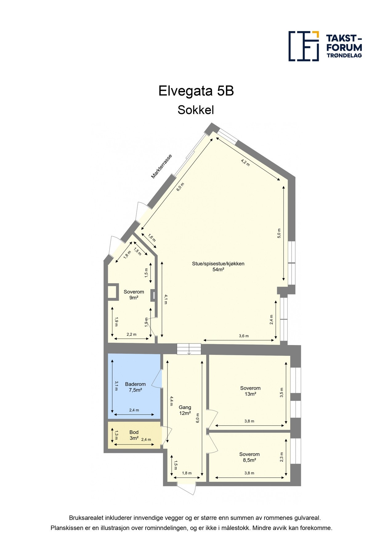 Planskisse - 115m2 BRA-i. Galleribilde