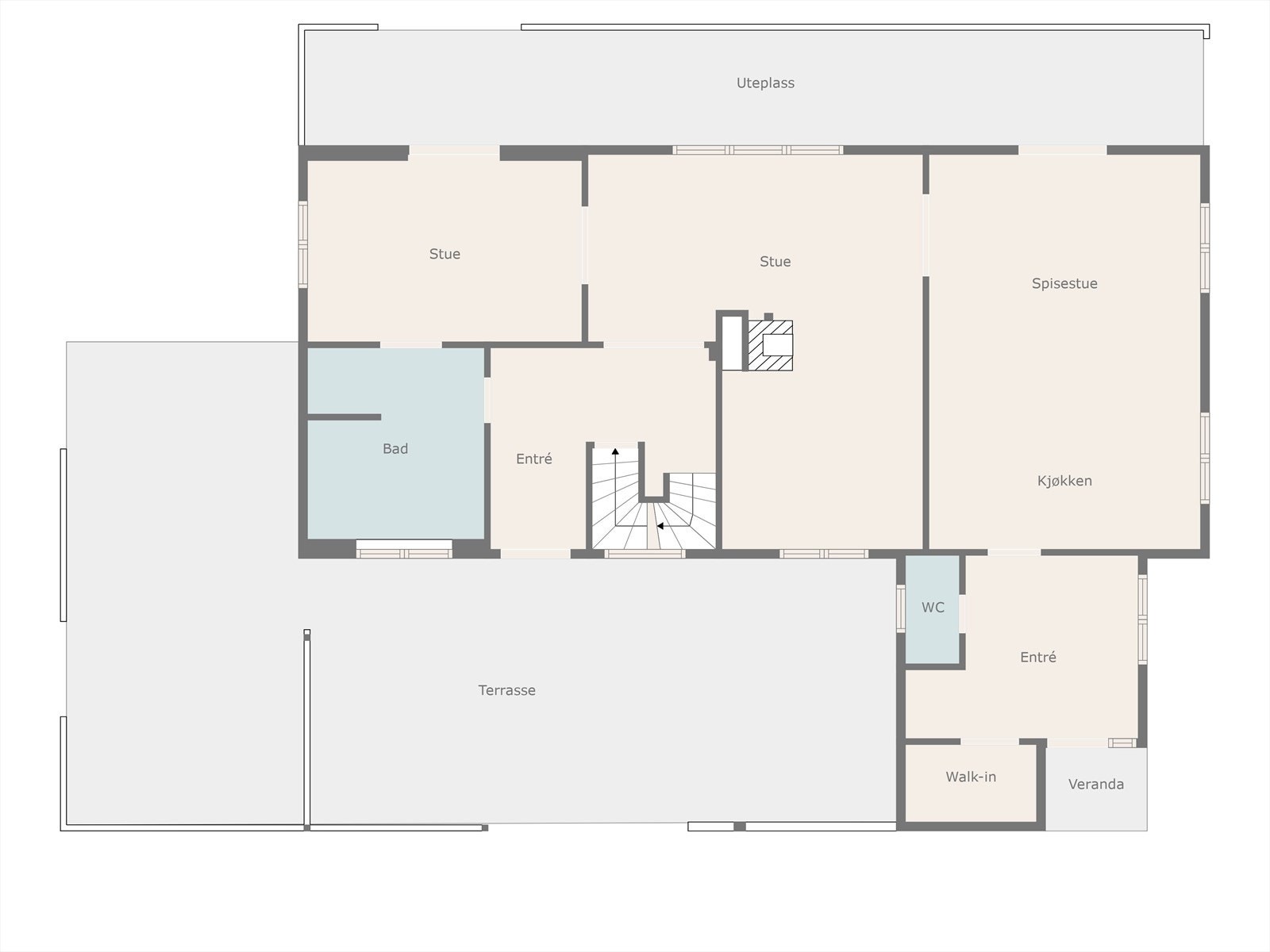 Plantegning 1. etasje. Galleribilde