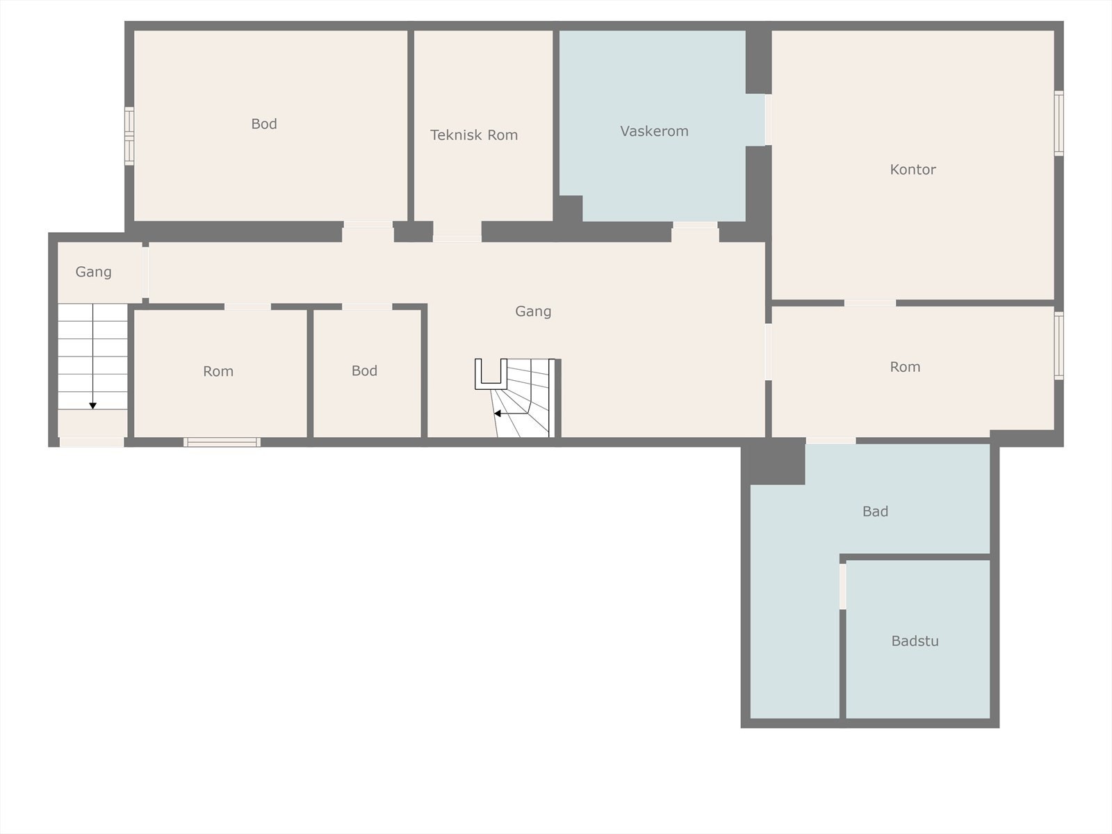 Plantegning kjeller. Galleribilde