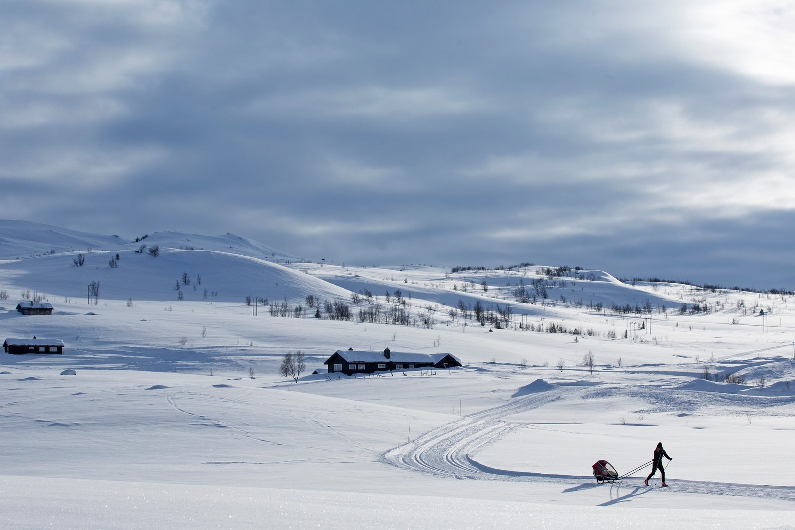Kun få meter fra Fjellandsbyen finner du flotte langrennsmuligheter og lysløyper. Foto: Kalle Hägglund. Galleribilde