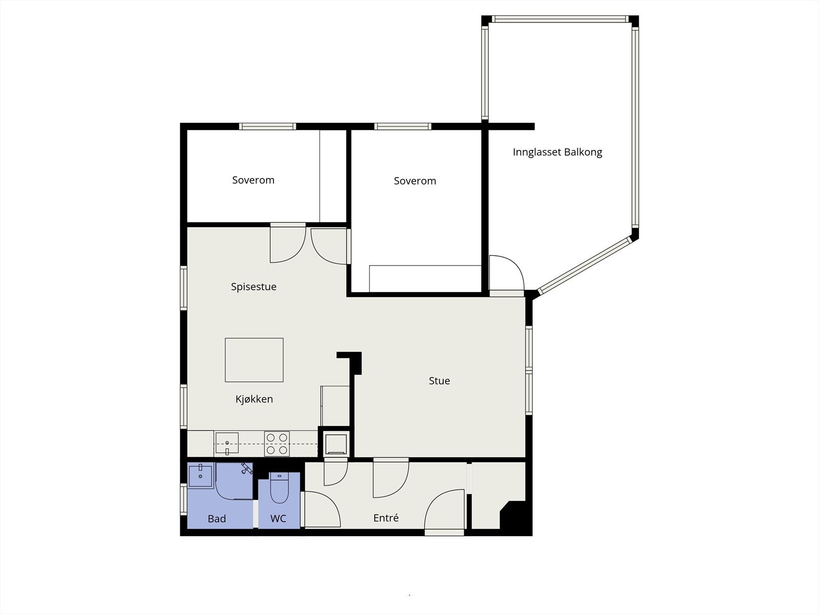 Plantegning. I tillegg kommer eksterne boder i u.etg Galleribilde