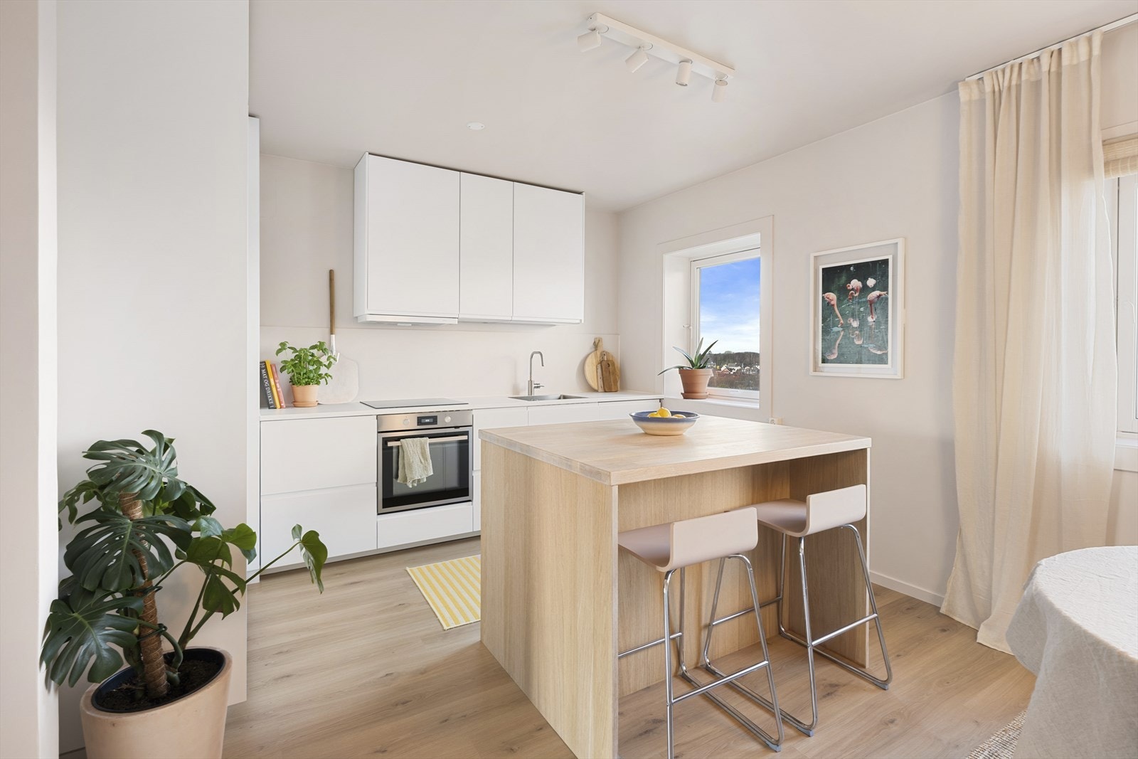 Rikelig skap- og arbeidsplass. Sosial barløsning ved kjøkkenøyen Galleribilde