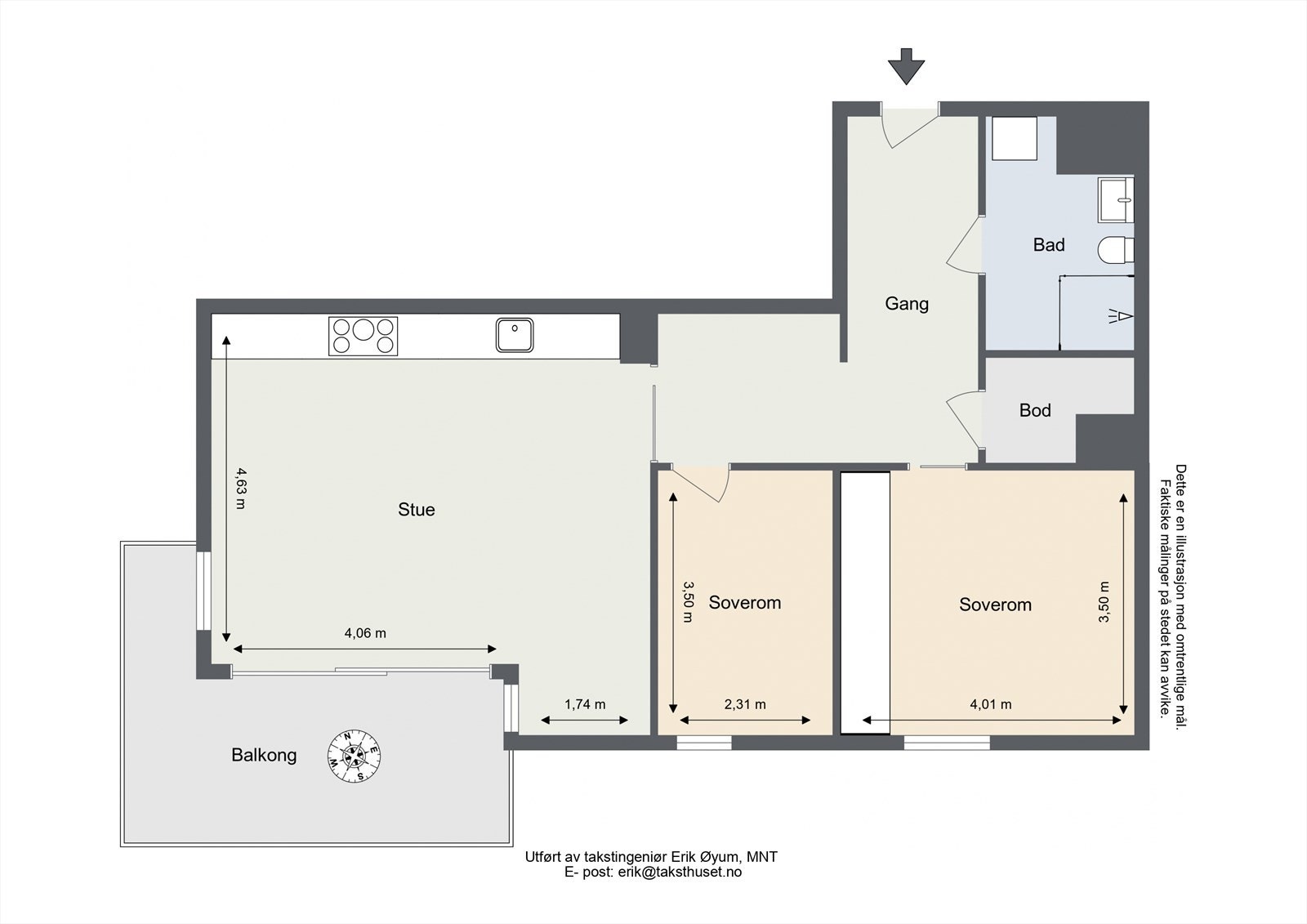 Plantegning for Rostockgata 79 - snr. 53. Galleribilde