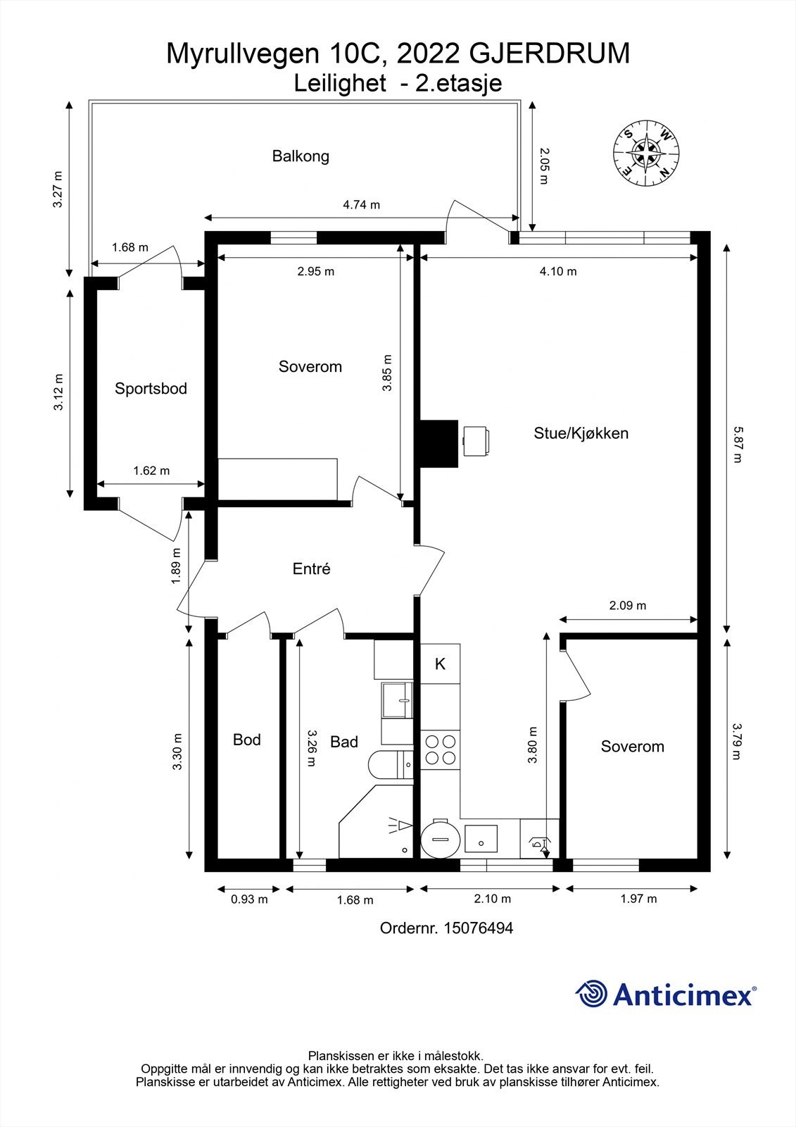 Plantegning 2. etasje Galleribilde