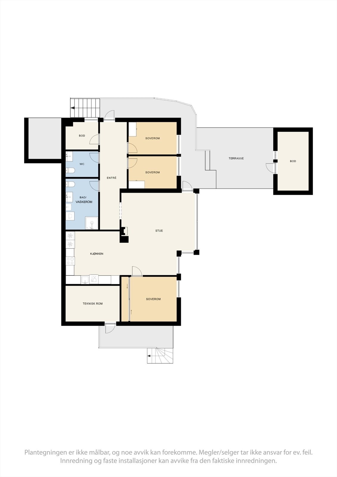 Plantegning, underetasje - utleiedel Galleribilde