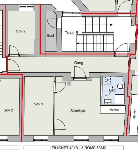 Plantegning Industrigata 46B - H0301 Galleribilde