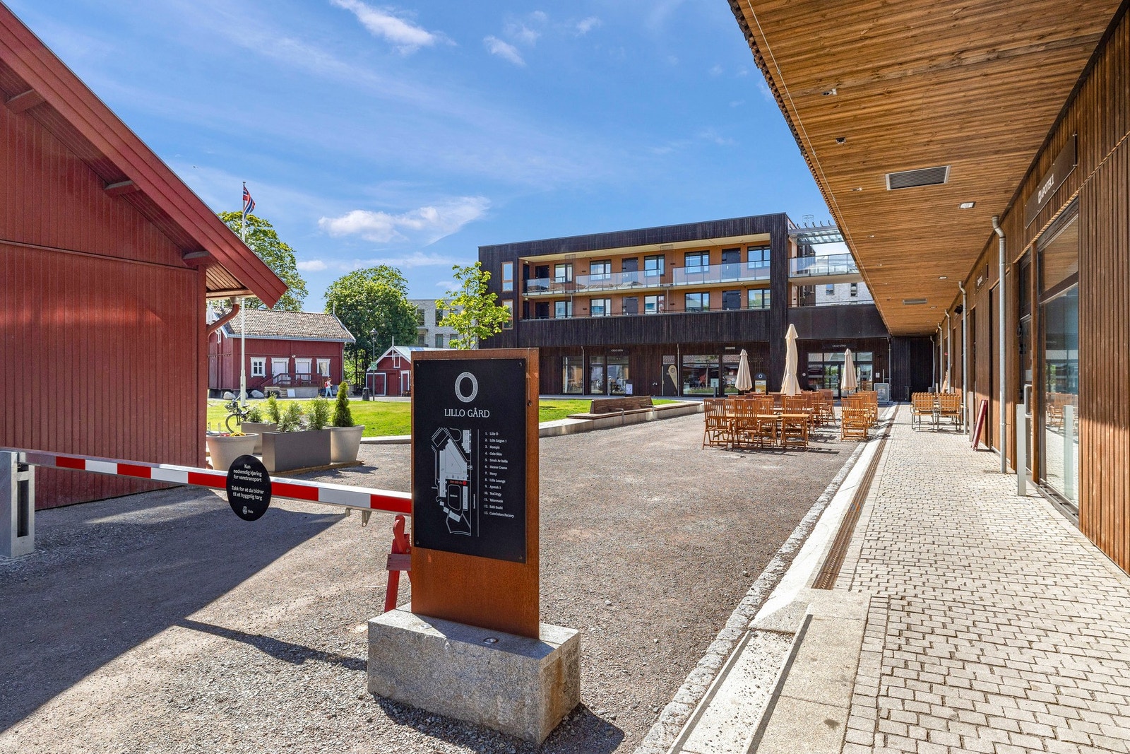 Lillo gård - et levende bydelstorg ligger noen minutters gange fra leiligheten Galleribilde