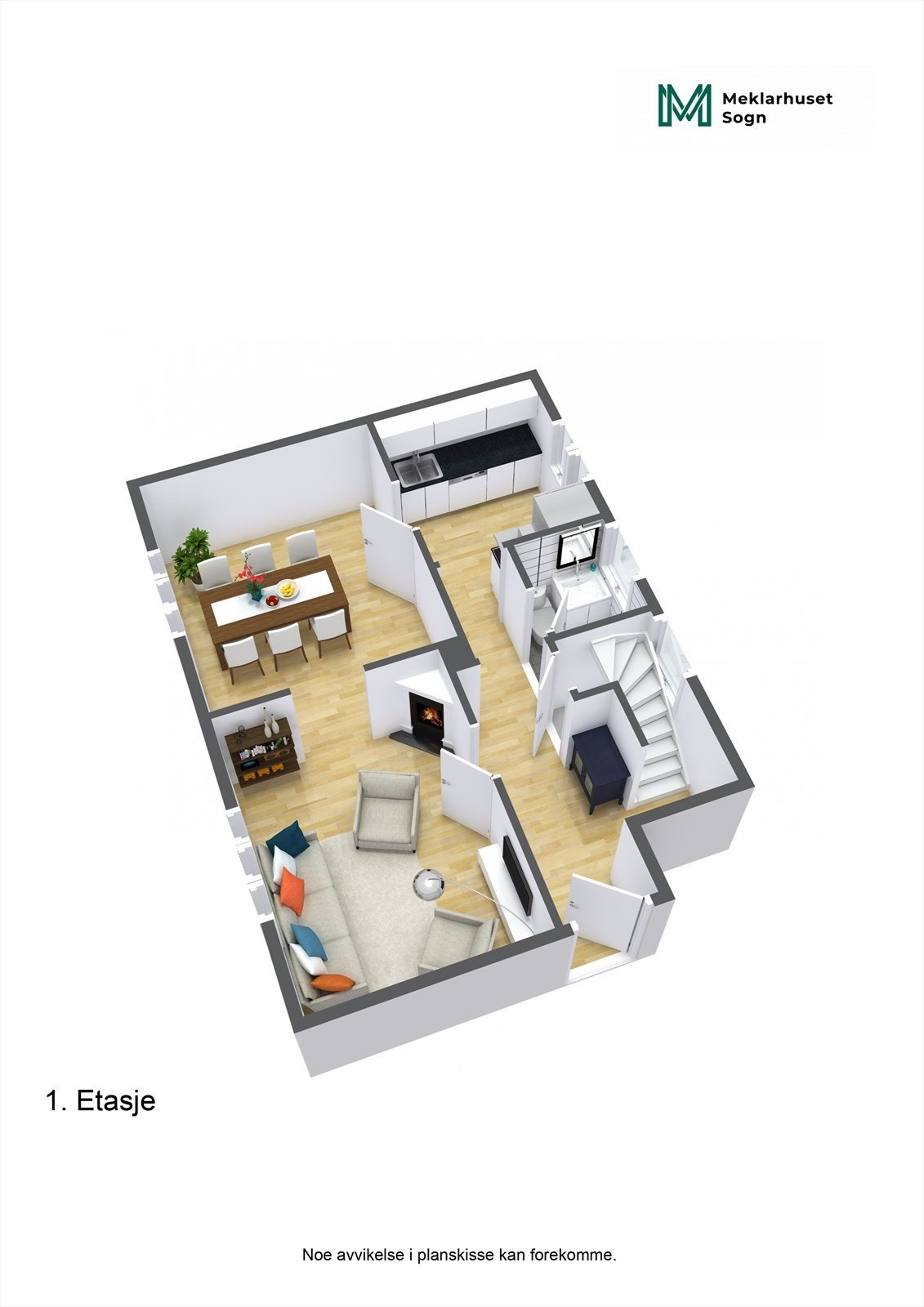 Plantegning 3D 1.etg. Galleribilde