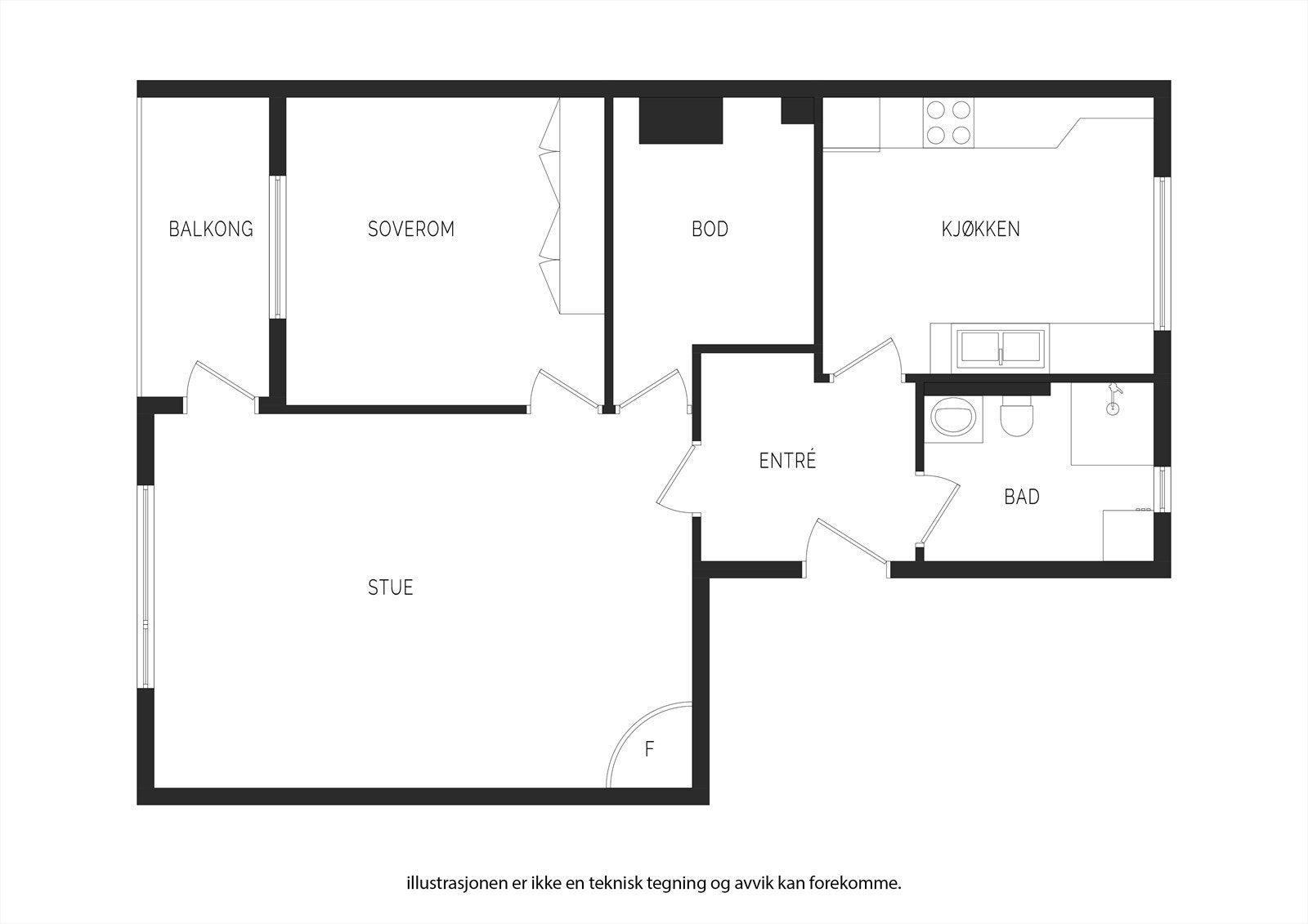 Plantegning 2.etasje. Legg merke til den store innvendige boden. Galleribilde