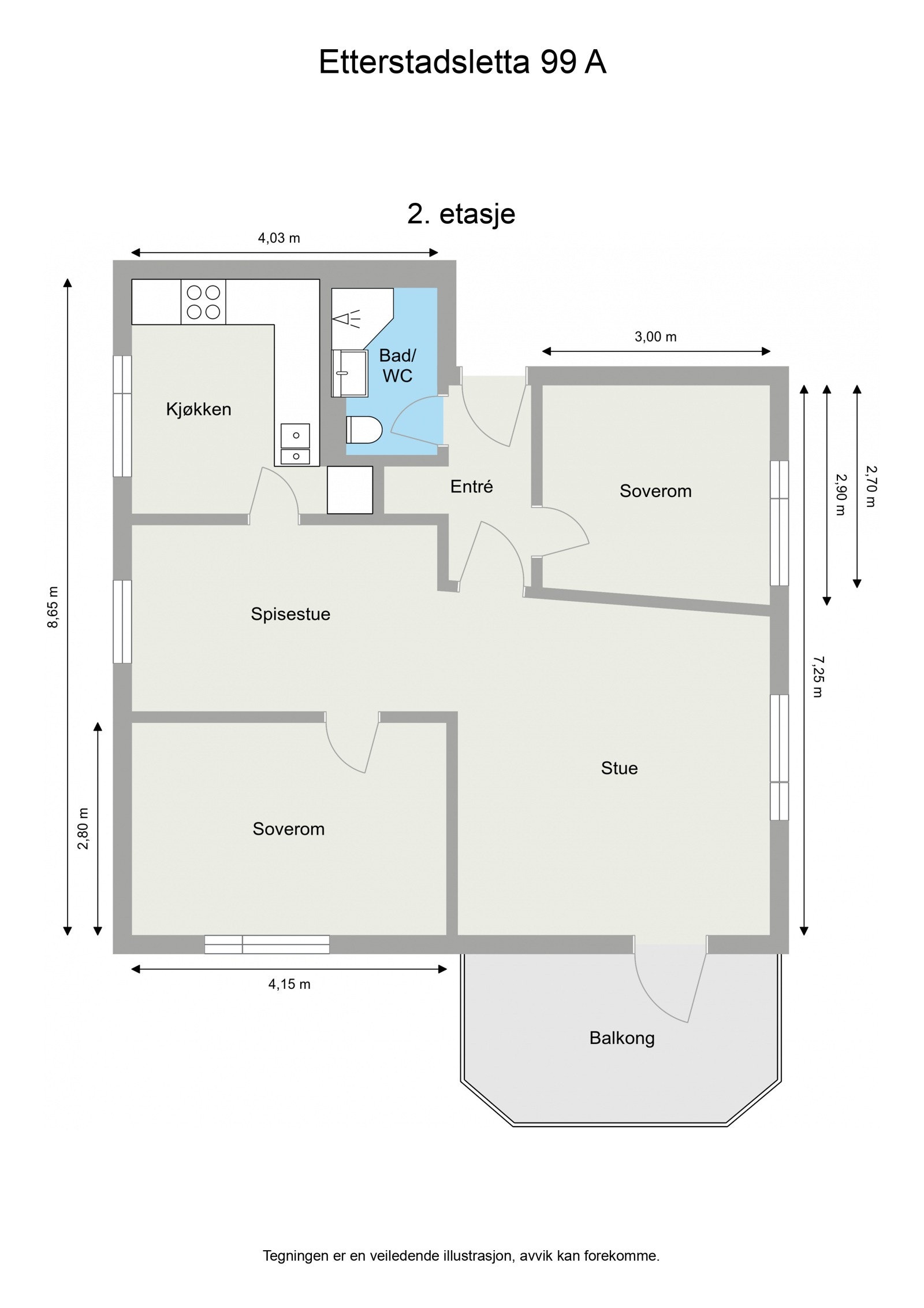 Etterstadsletta 99 A - 2D - 2. etasje - Letterhead Galleribilde