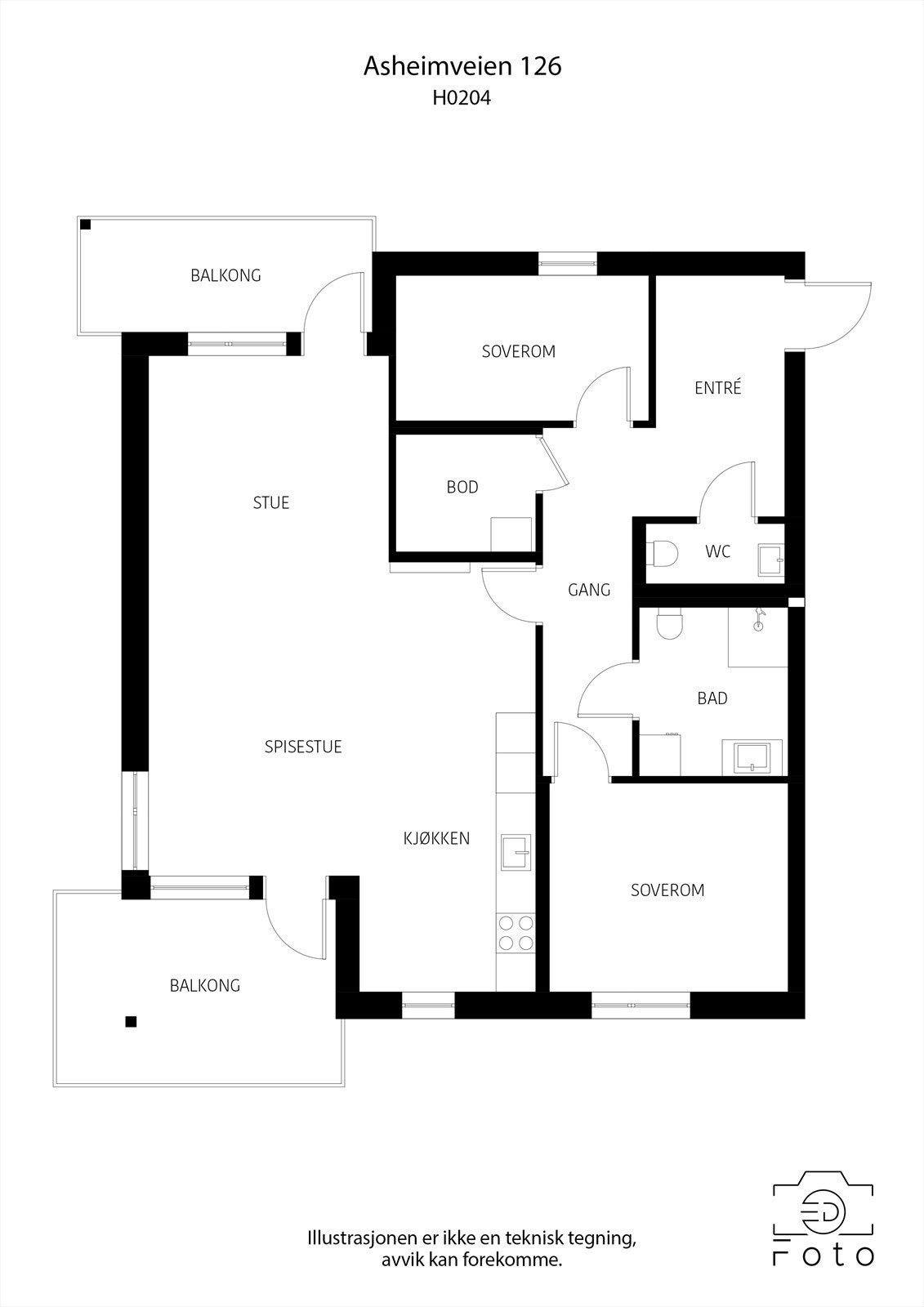 Plantegning (plantegning tatt fra H0204) Galleribilde