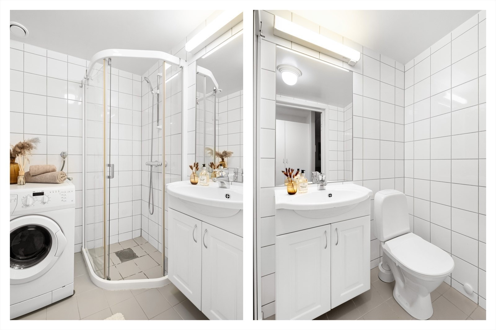 Flislagt bad med gulvvarme. Galleribilde