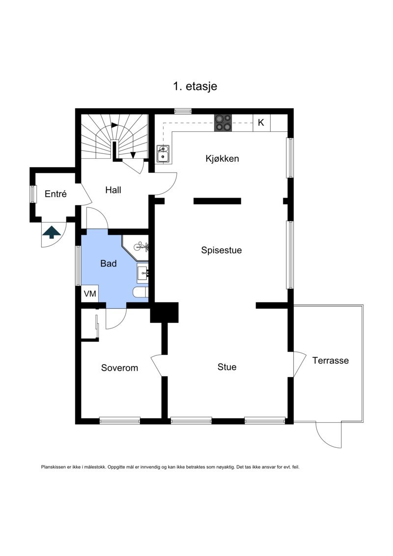 Planløsning 1. etasje Galleribilde