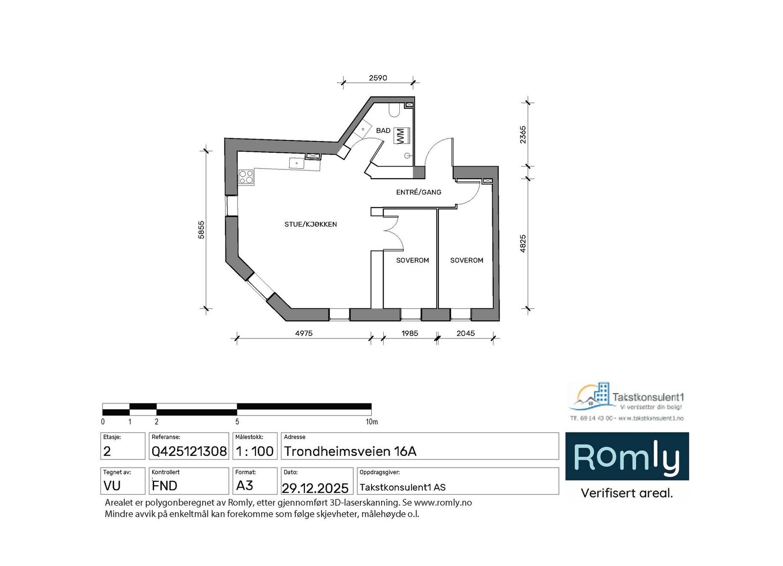 - Plantegning. Leiligheten disponerer en lofts -og kjellerbod - Galleribilde