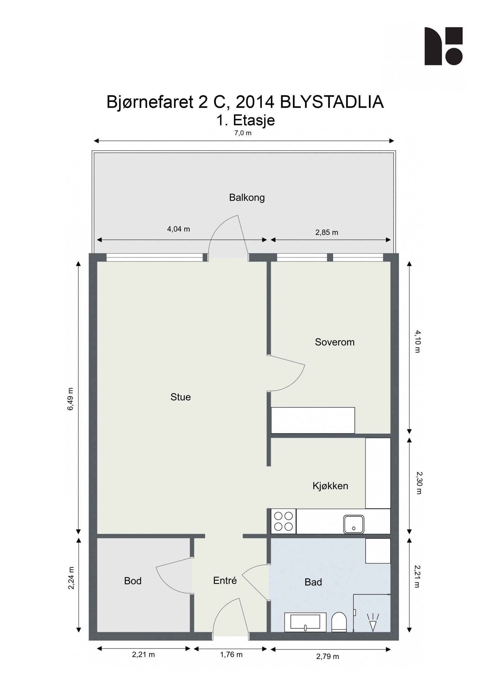 Plantegning 1. U.Etasje. Galleribilde