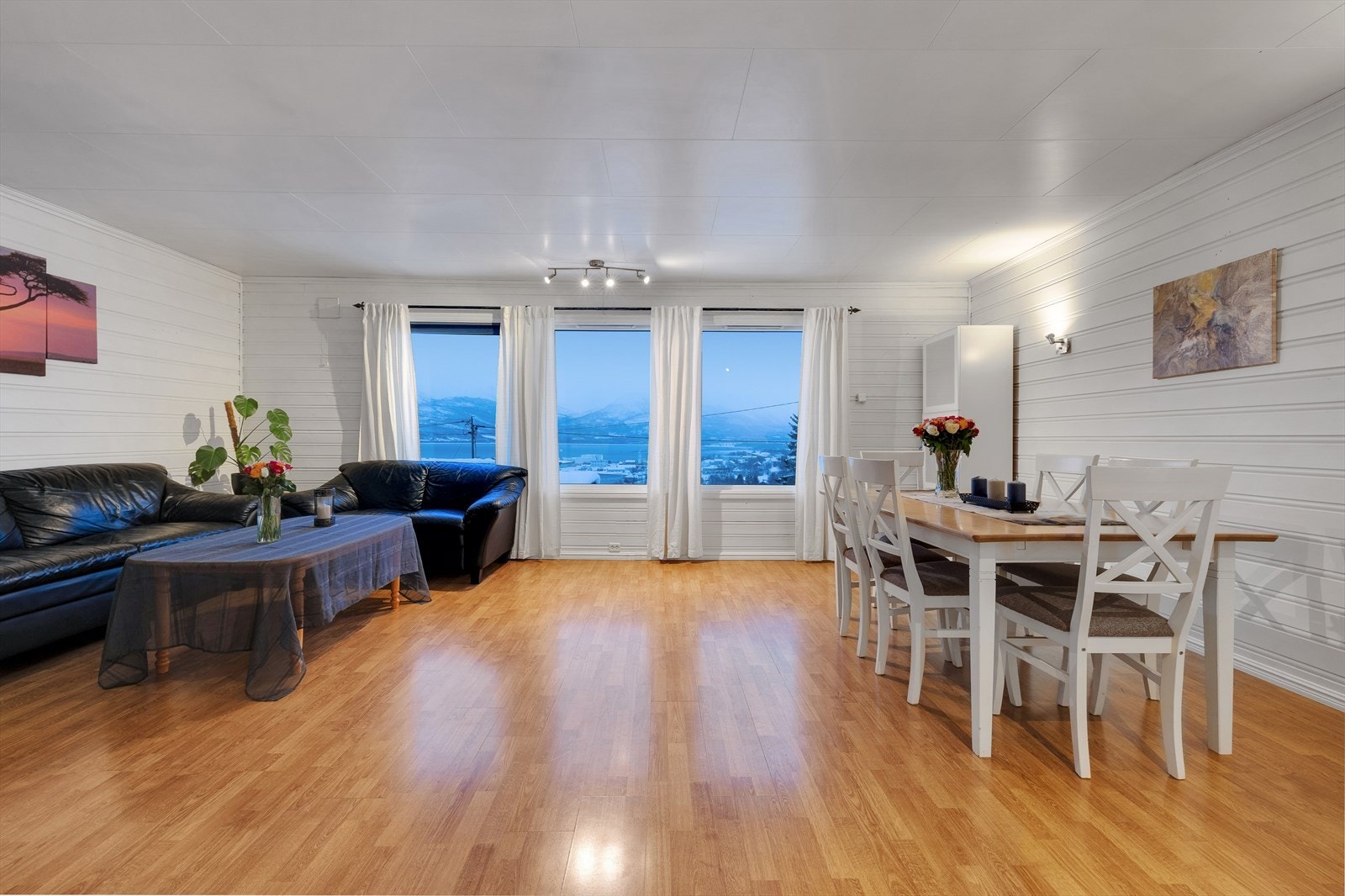 Utsikt østover mot fjell og fjord Galleribilde