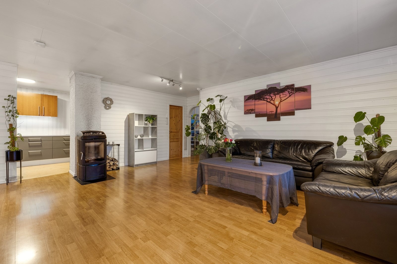 Vedfyrt peis Galleribilde