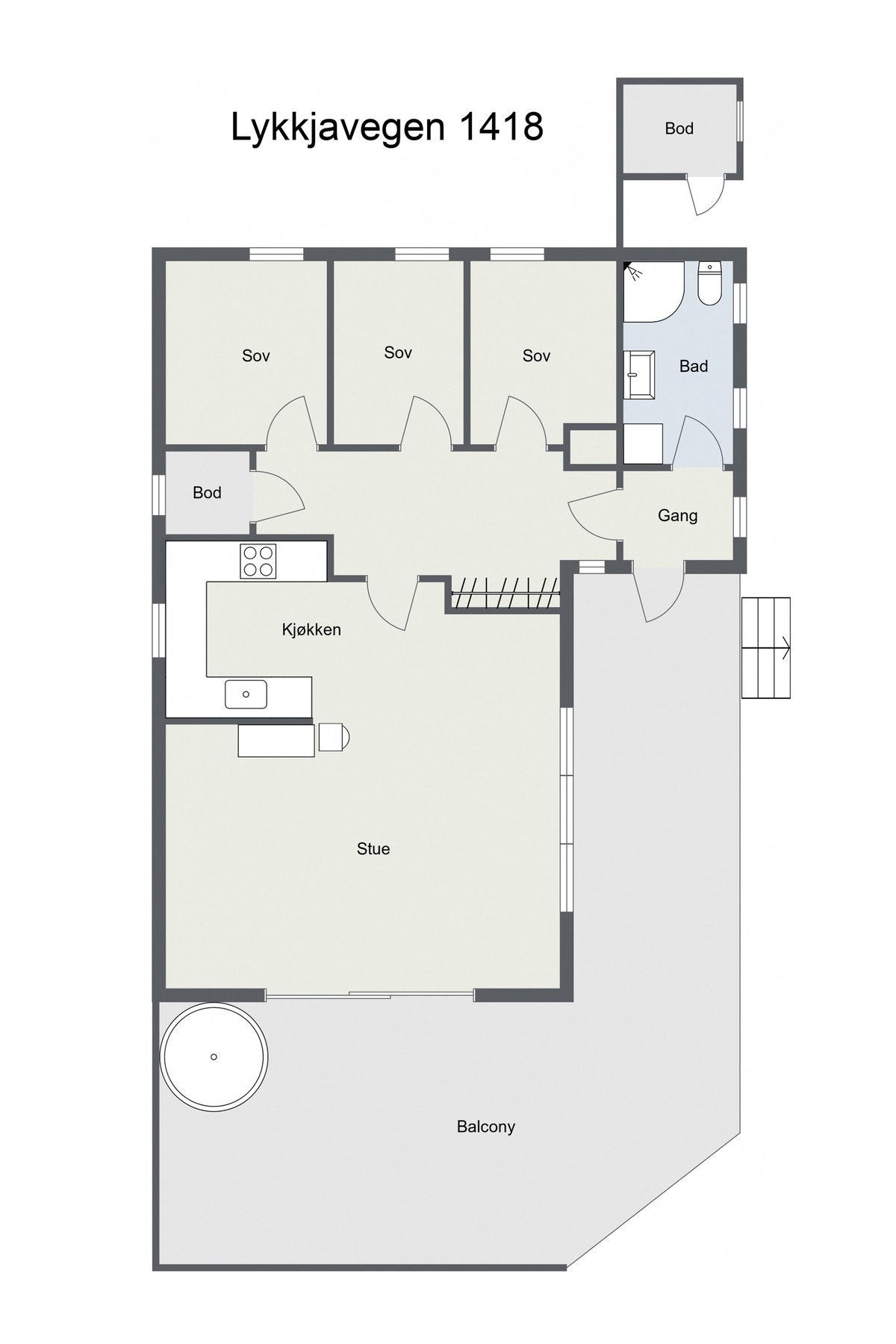 Plantegning for Lykkjavegen 1418. Galleribilde