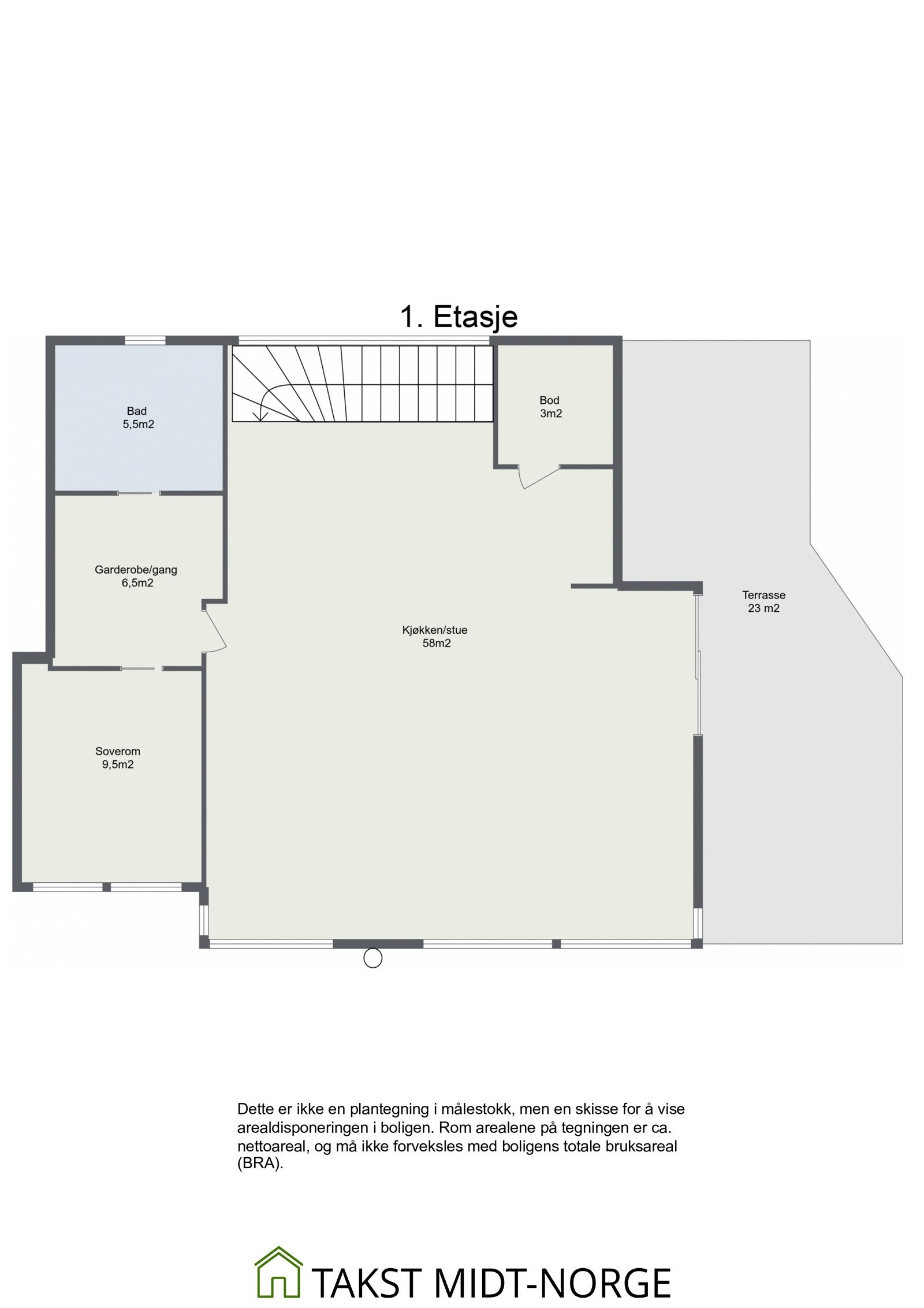 Planskisse hovedetasje. Galleribilde