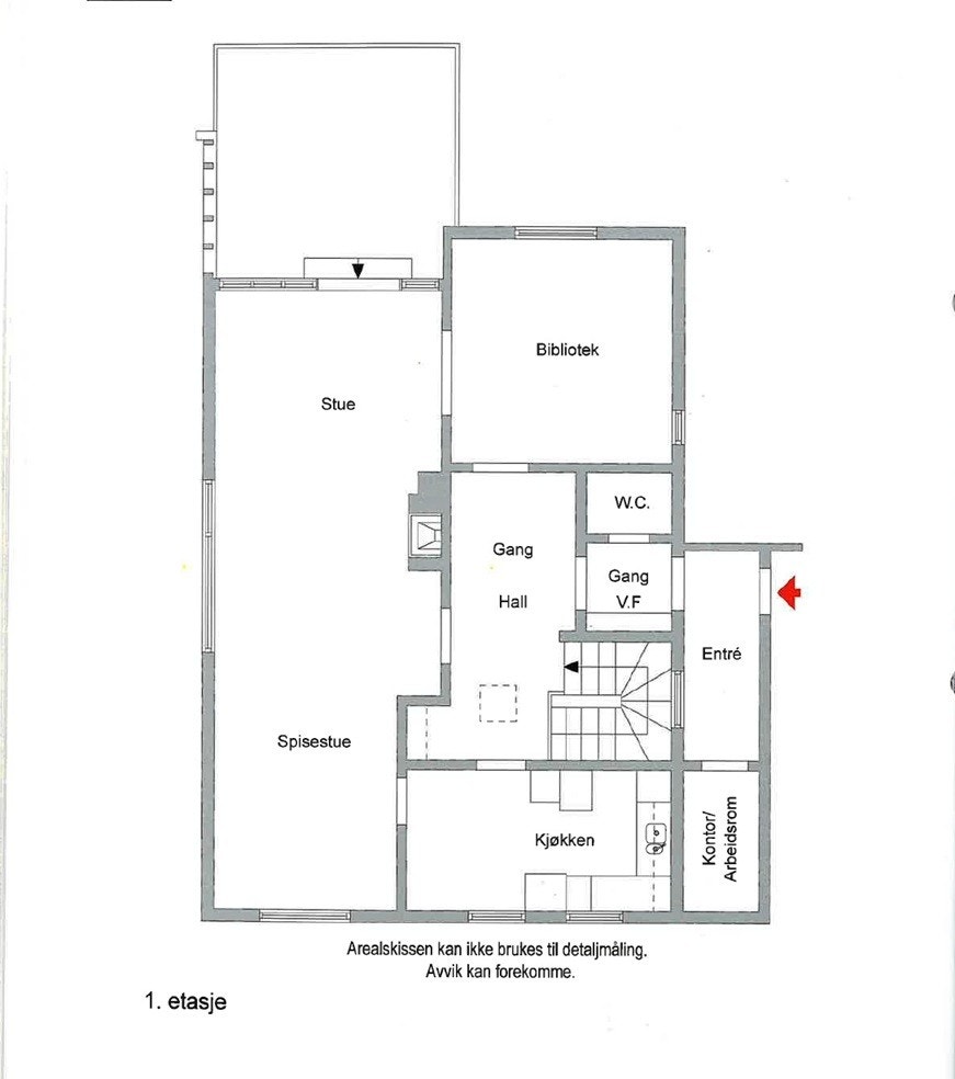Planskisse 1.etg. Galleribilde