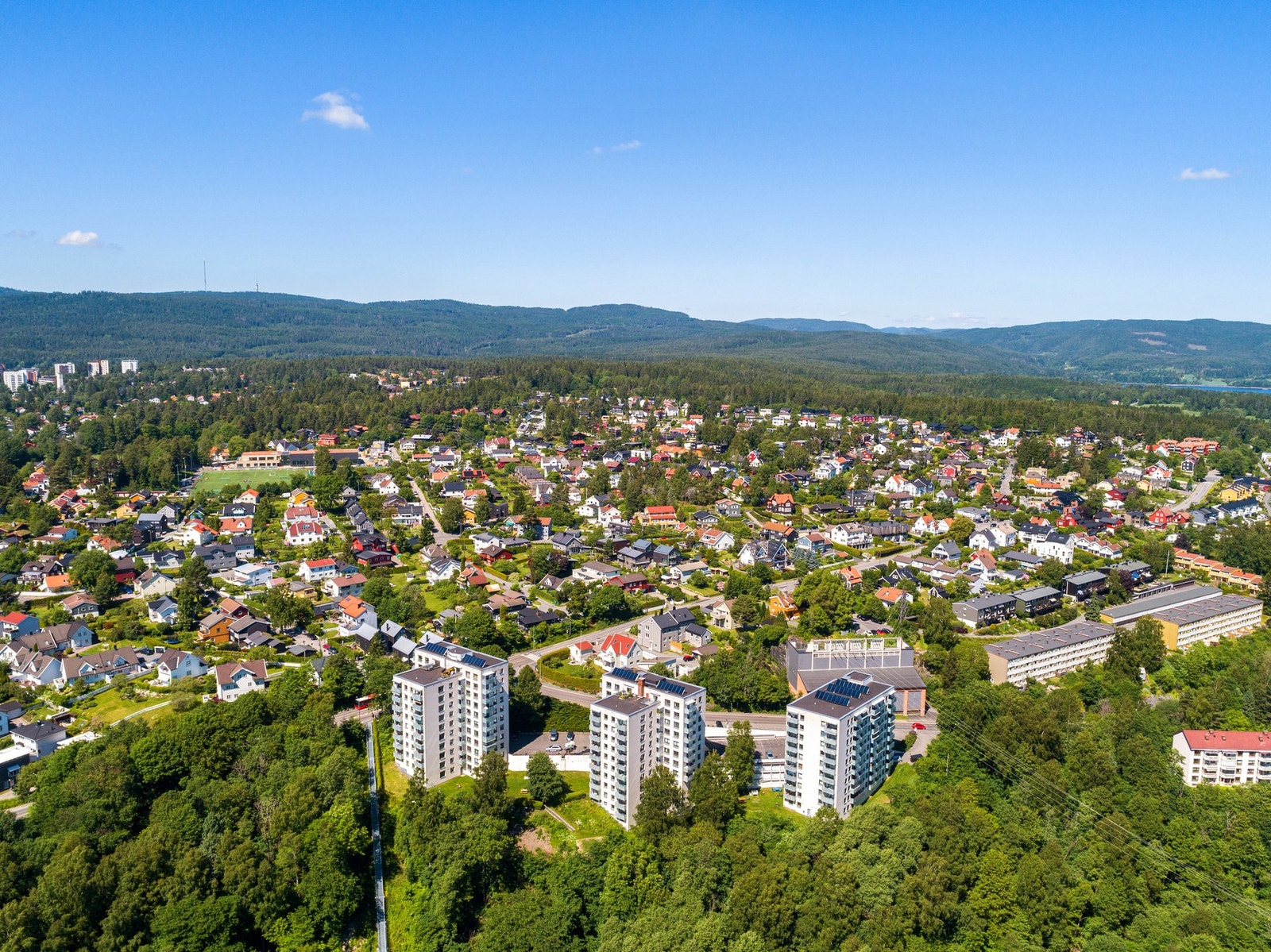 Dronebildet sommerstid Galleribilde