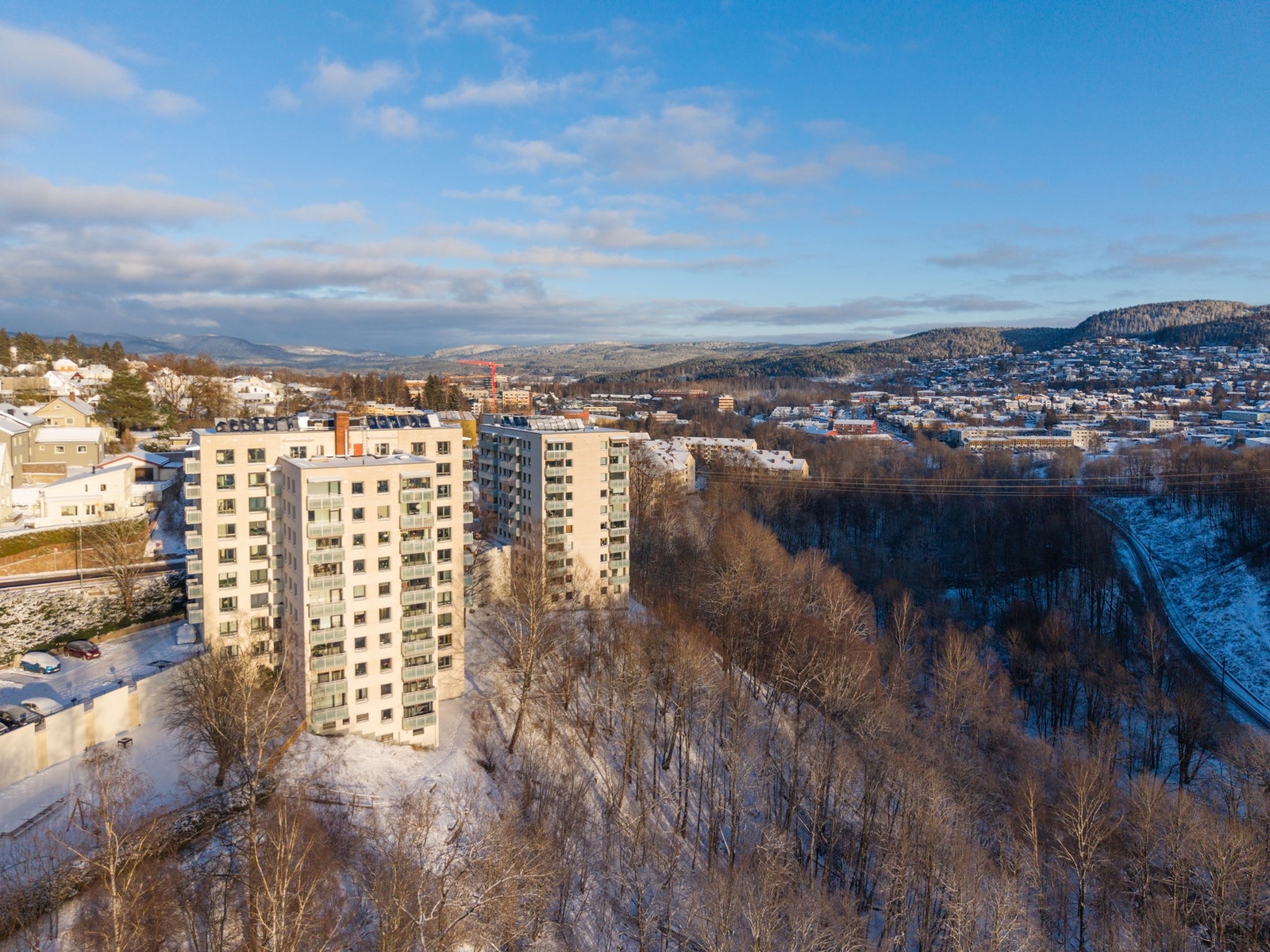 Dronebilde vinter Galleribilde