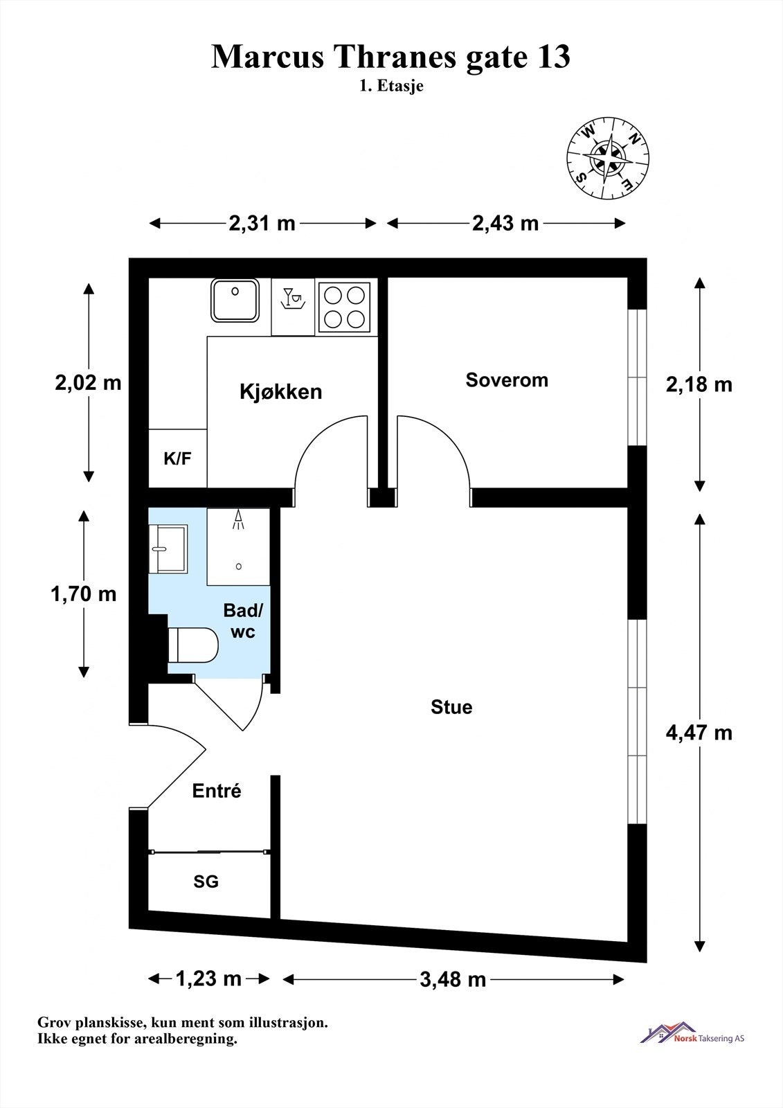 Marcus Thranes gate 13 - 1.Etasje. Galleribilde