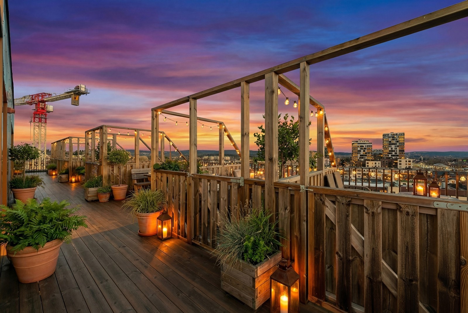 På takterassen disponerer leiligheten en privat parsell Galleribilde