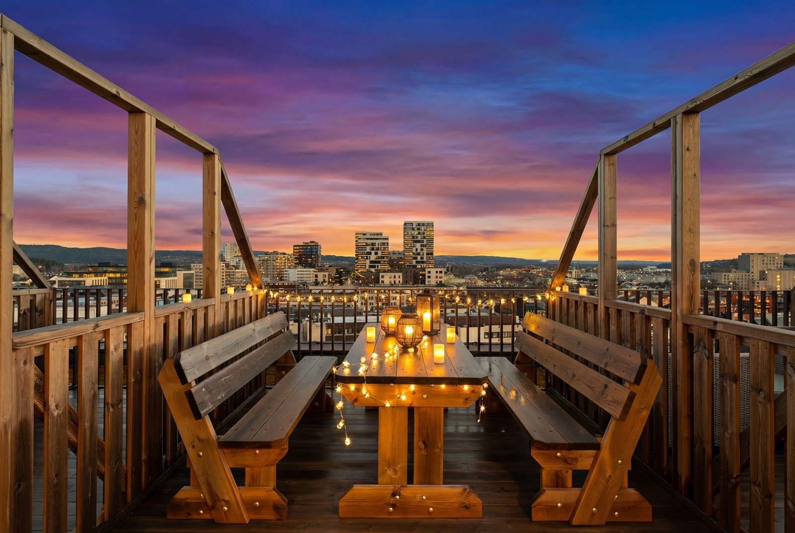 Leiligheten disponerer en privat parsell på takterrassen Galleribilde