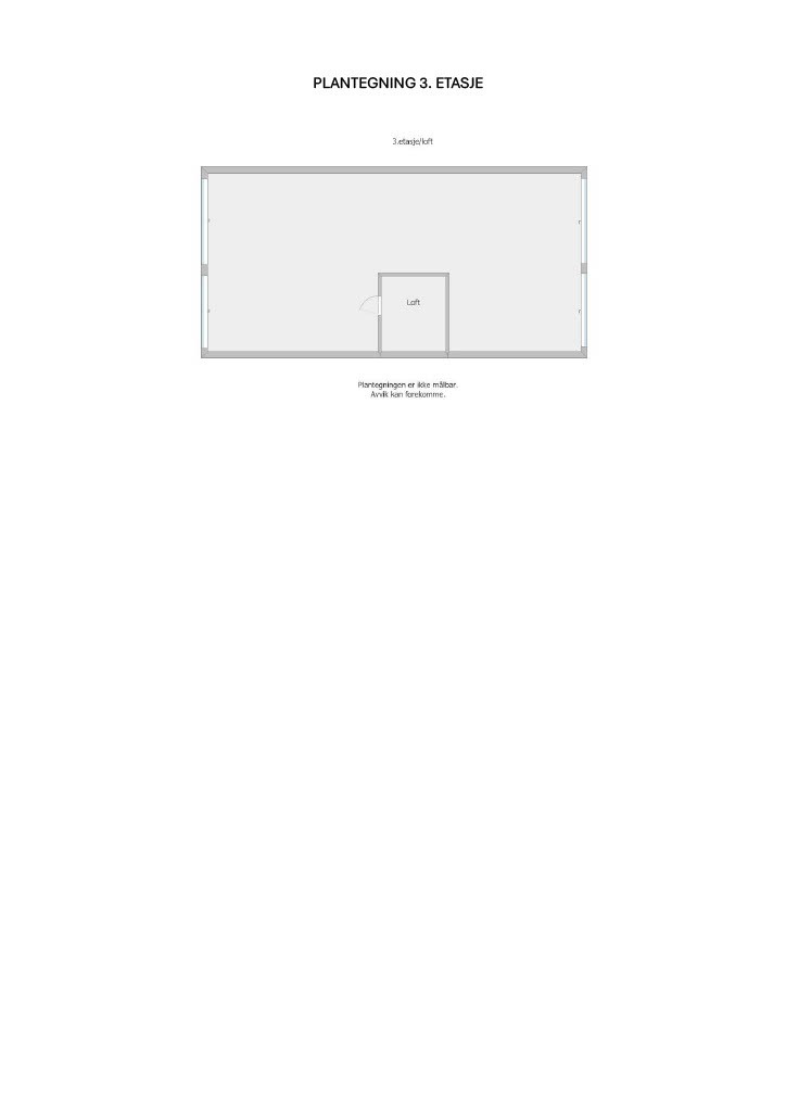 Plantegning loft. Det laget til et liten bod (et loft) som er plassert over badet i 2.etasje på ca 4 kvm. Galleribilde