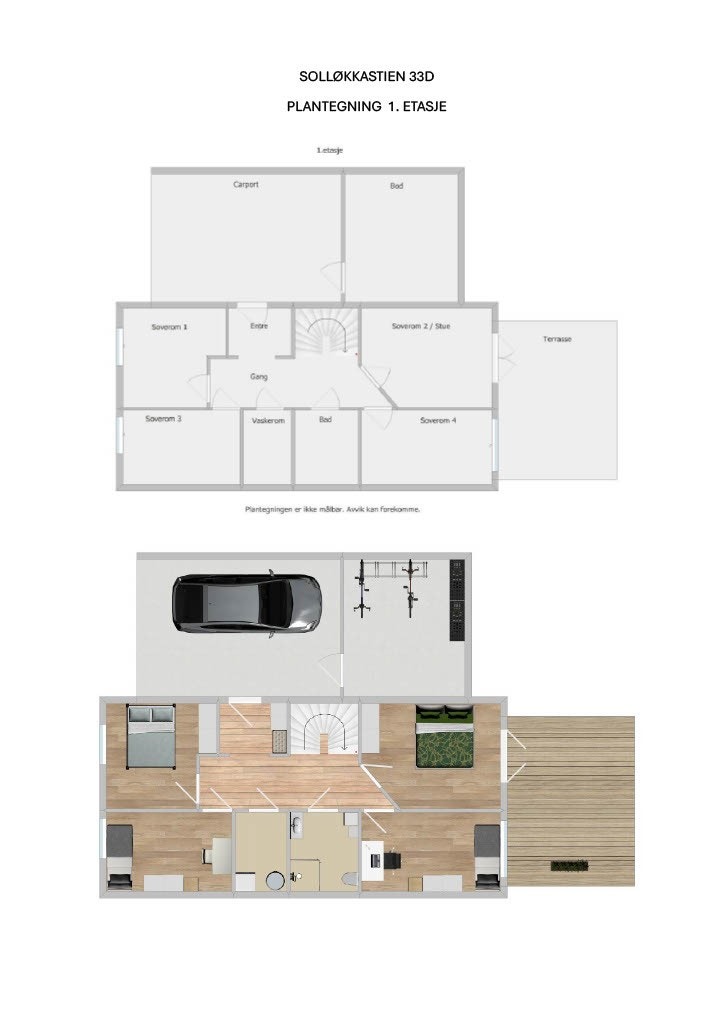 Plantegning 1ETG (1) Alternativ plantegning dersom man ønsker et fjerde soverom. Galleribilde