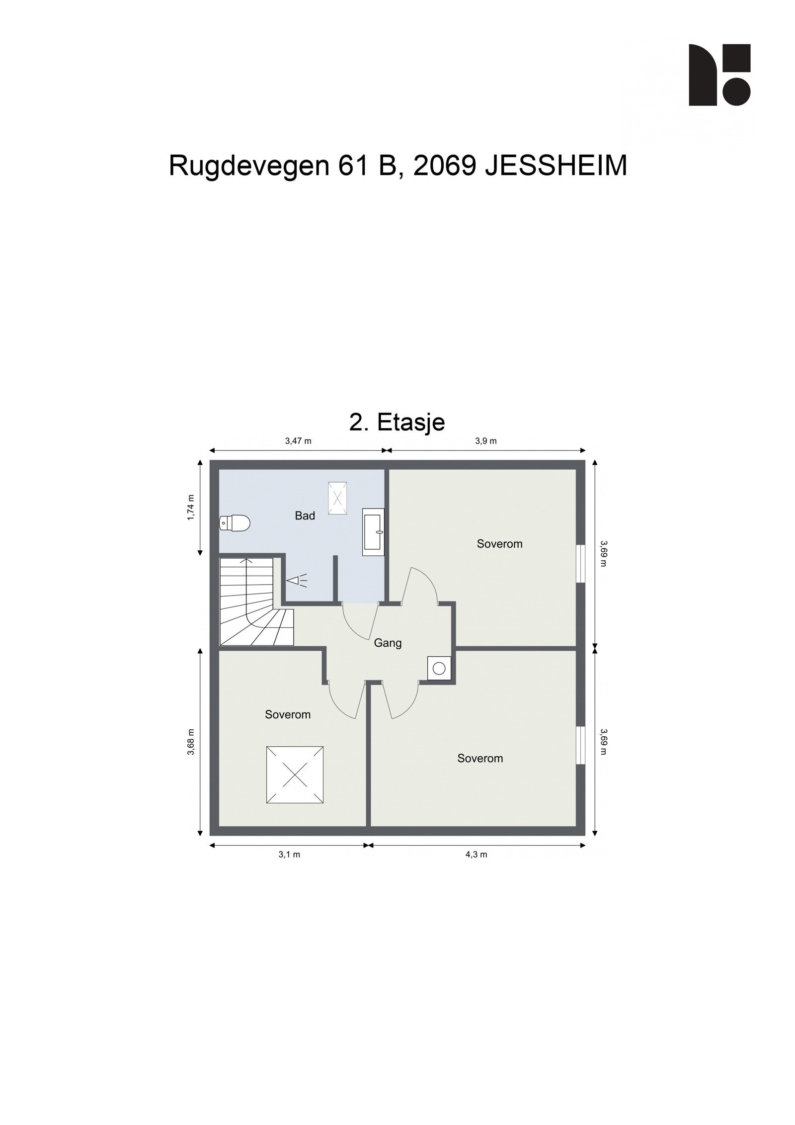 Plantegning 2.Etasje. Galleribilde