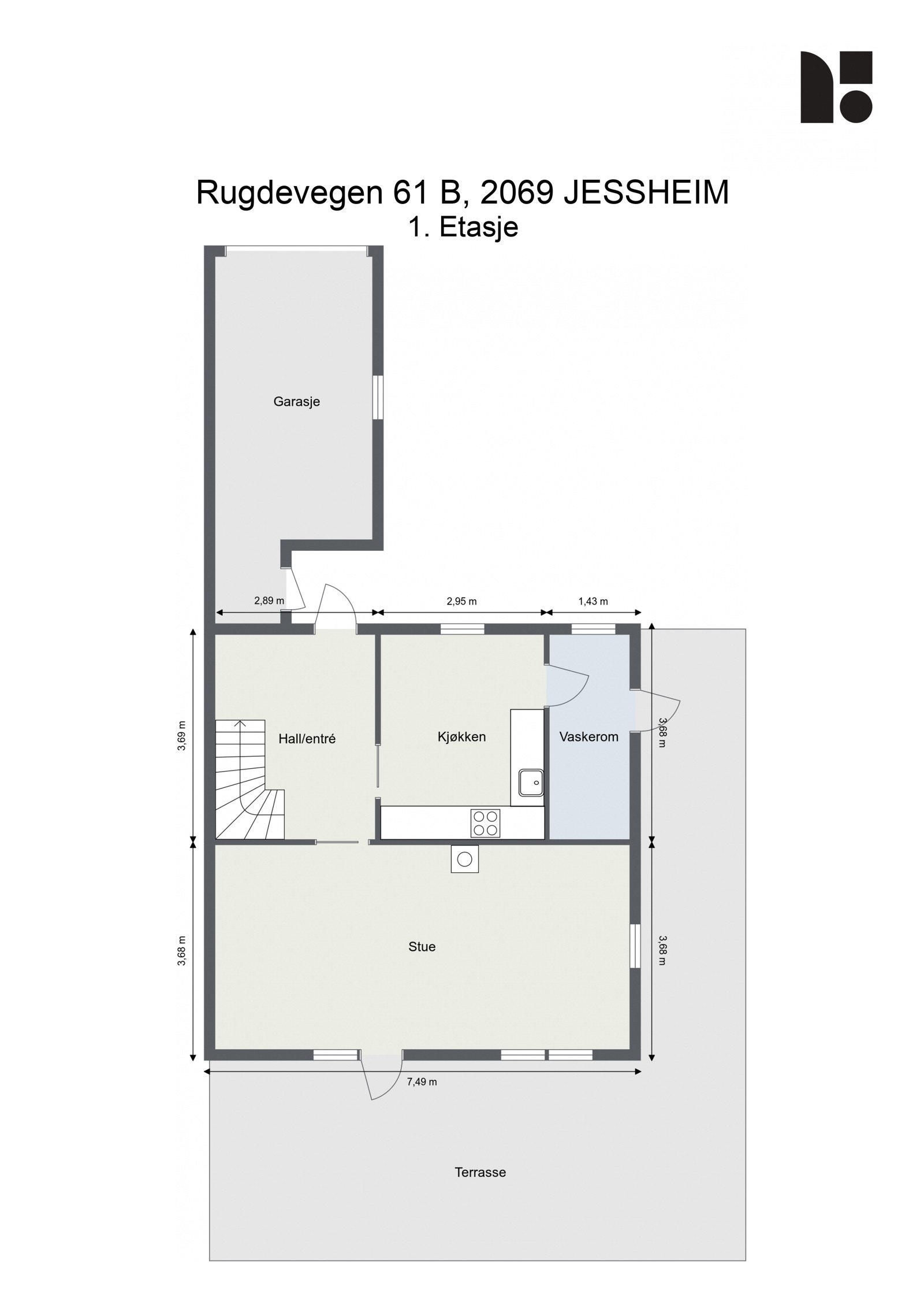 Plantegning 1. Etasje. Galleribilde