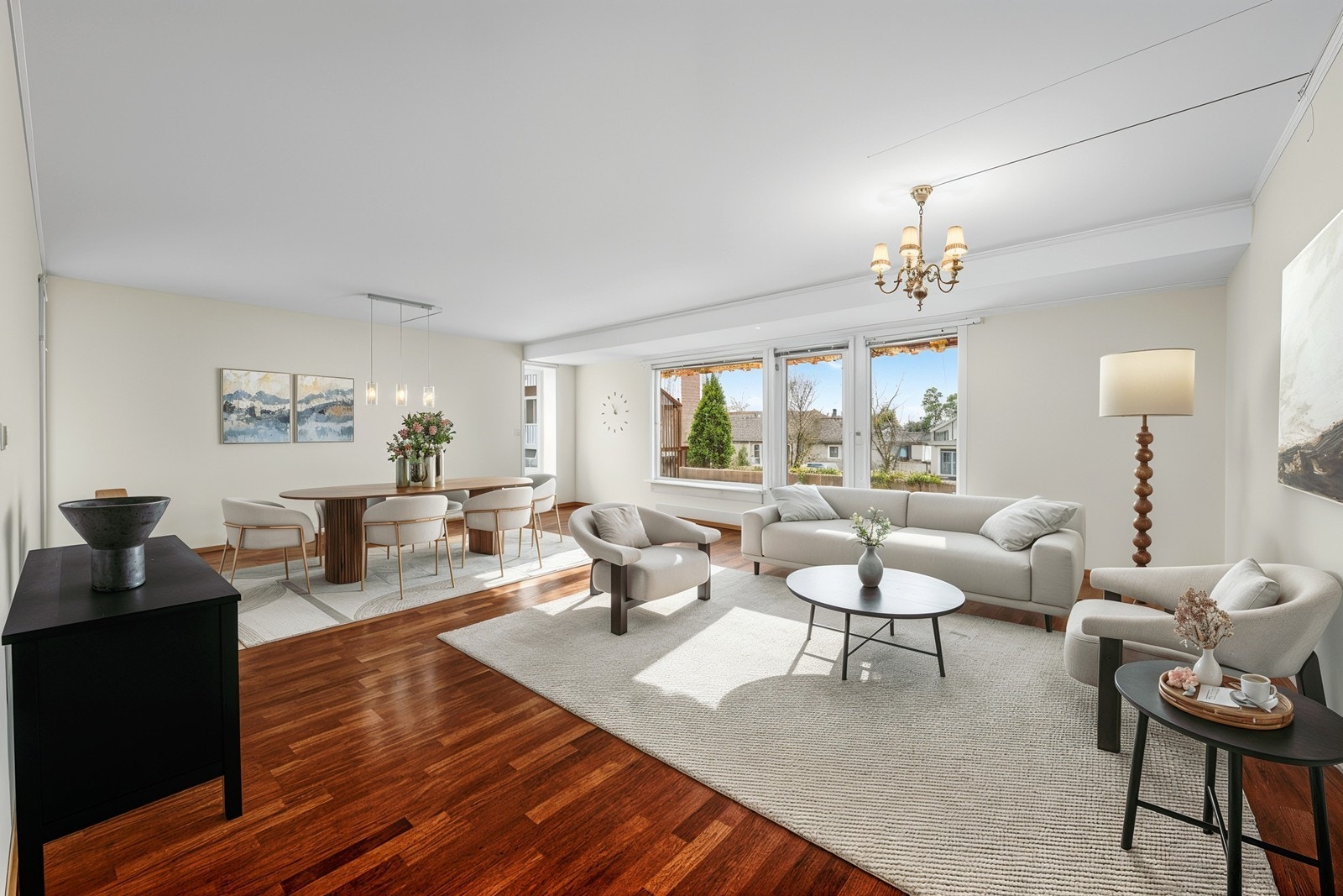 Stue med digital møblering Galleribilde