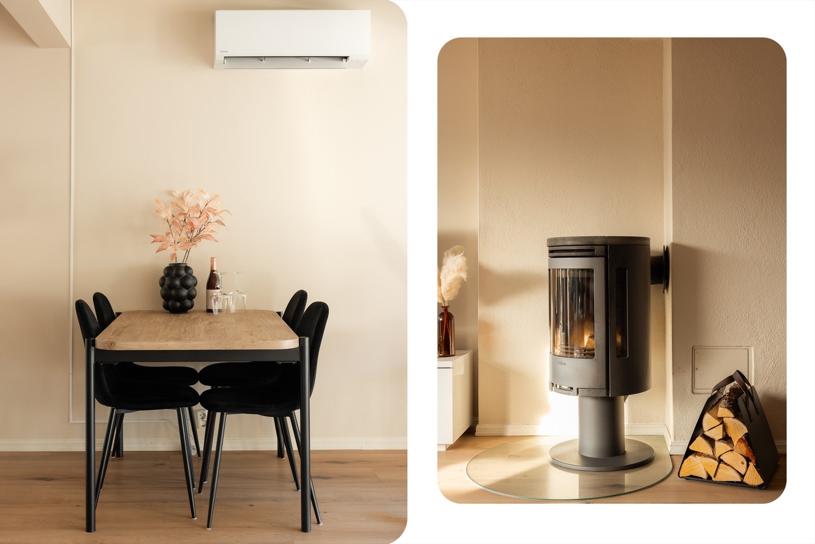 Det er også varmepumpe i stuen som sørger for behagelig temperatur og inneklima året rundt Galleribilde