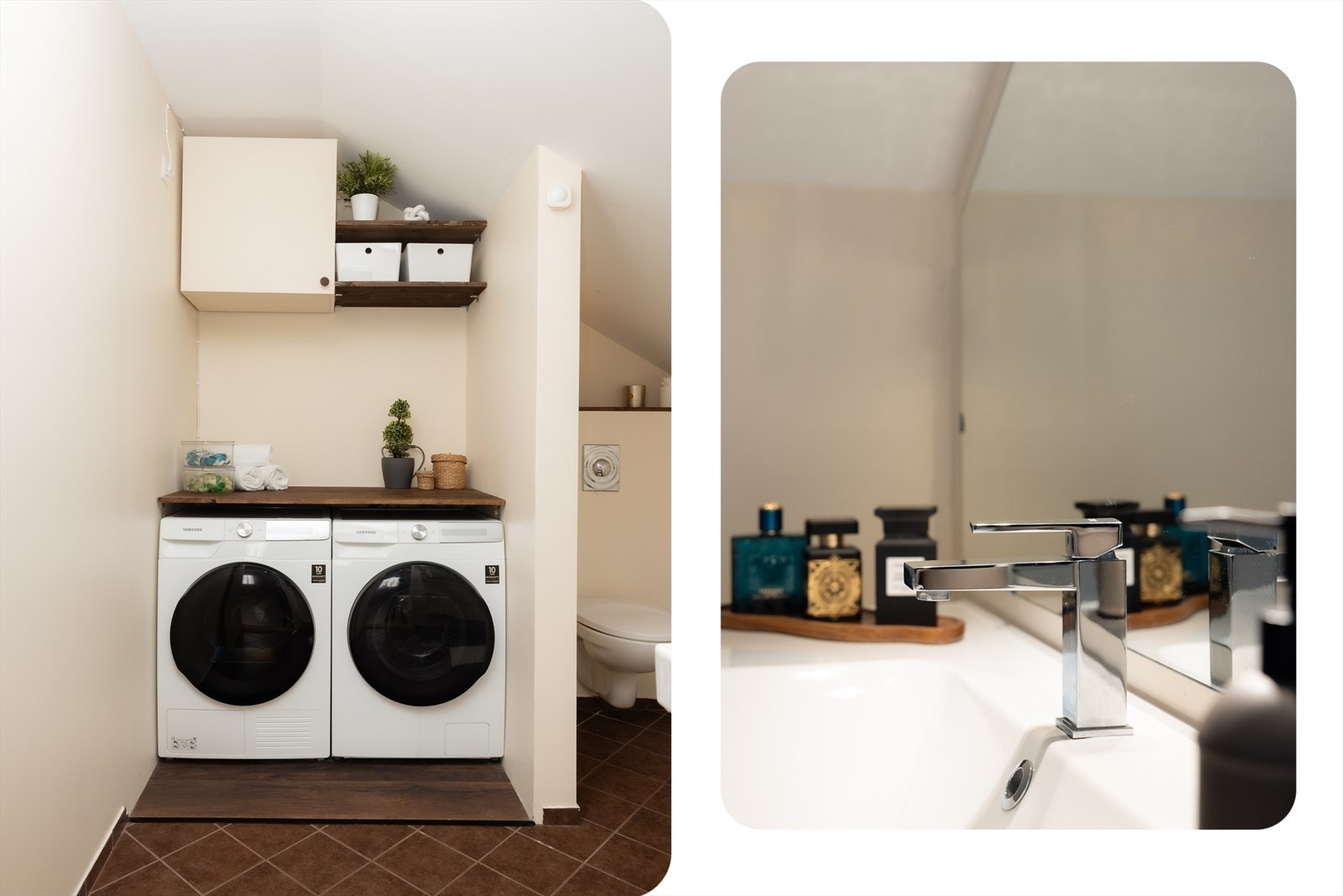 I denne etasjen er det også et praktisk og separat toalettrom med opplegg for vaskemaskin og tørketrommel Galleribilde