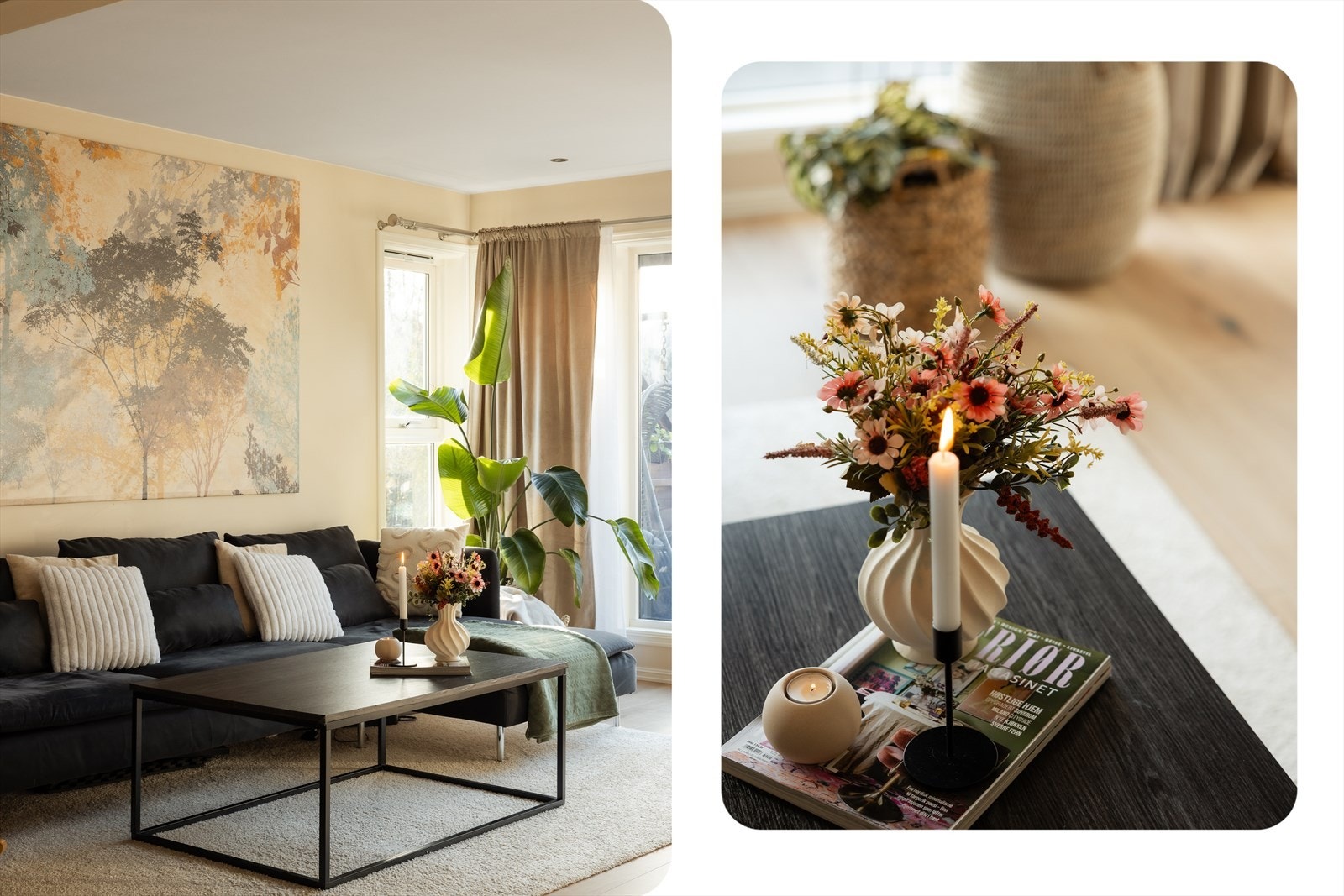 Det er godt med naturlig lysinnslipp fra store vindusflater i rommet Galleribilde