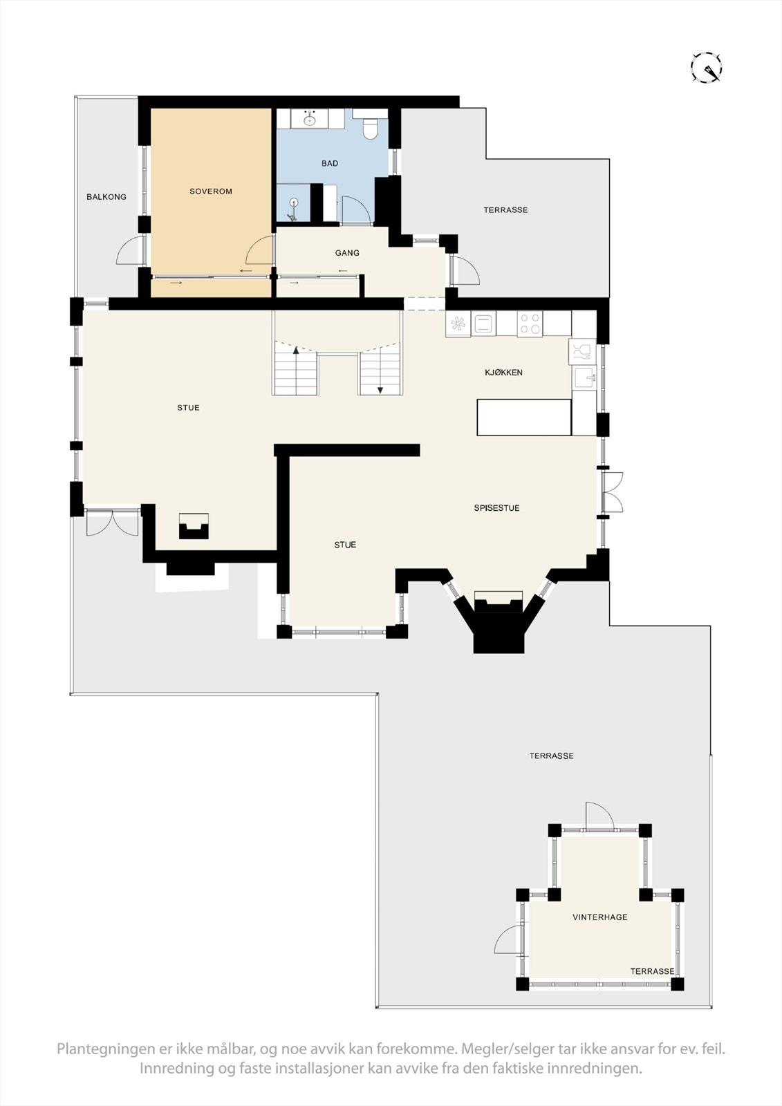 Plantegning 1. etasje Galleribilde