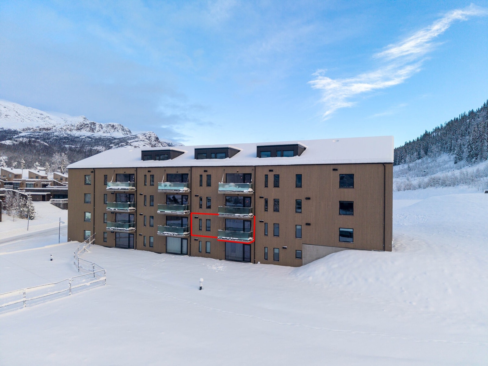 Leilighetens plassering i bygget. Galleribilde