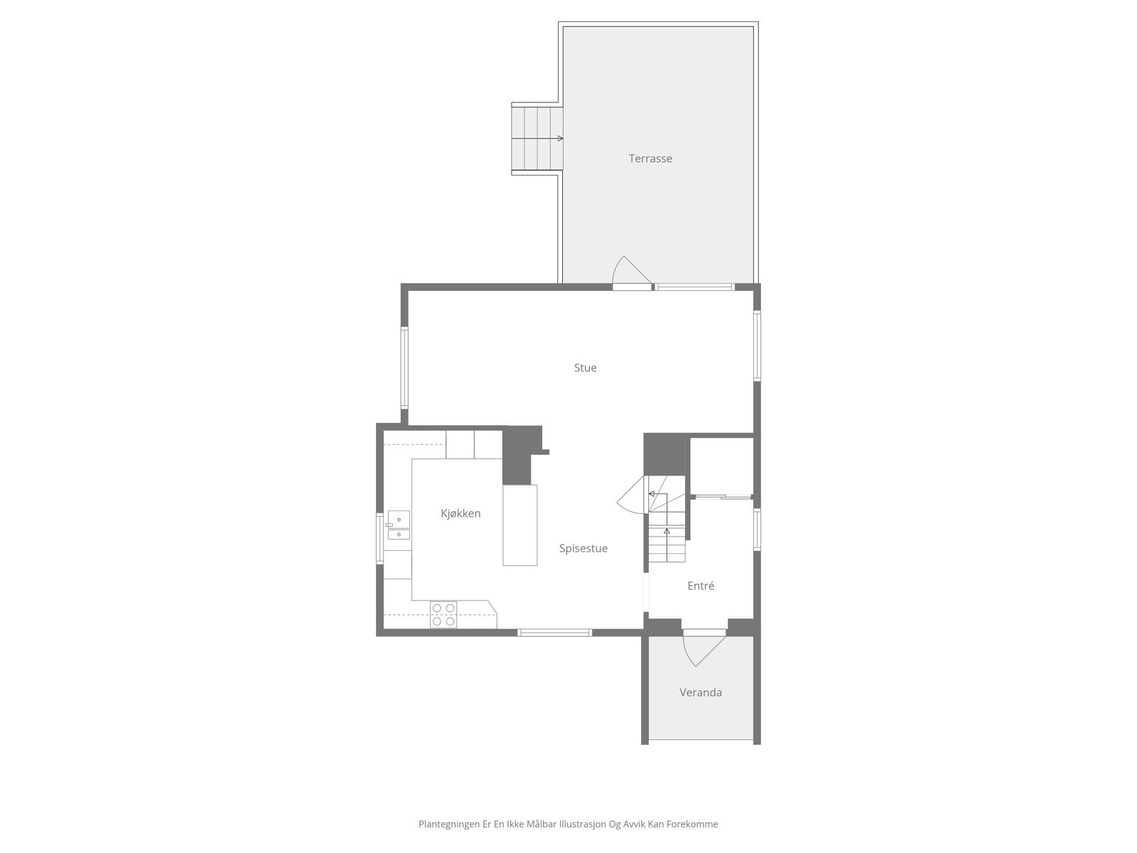 Planillustrasjon over 1. etasje Galleribilde