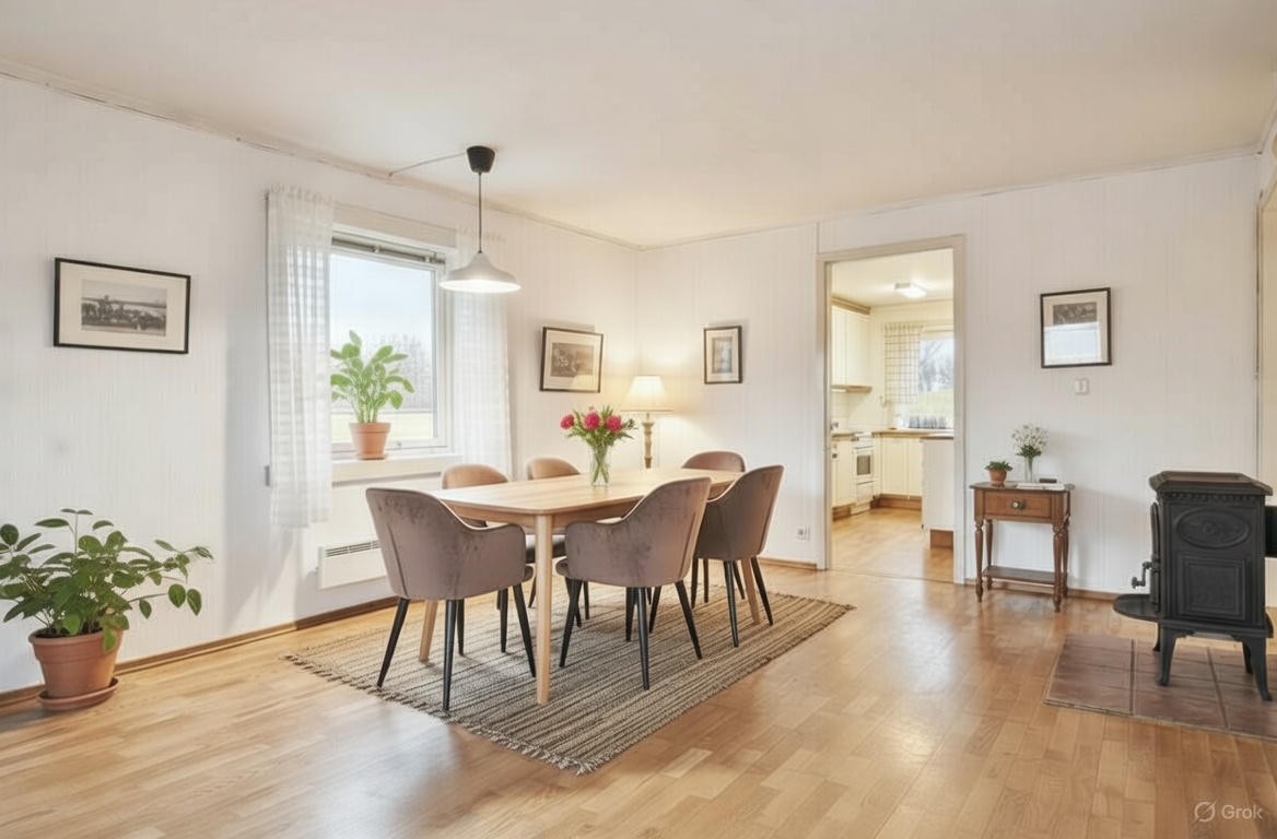 Digitalt møblert stue. Galleribilde