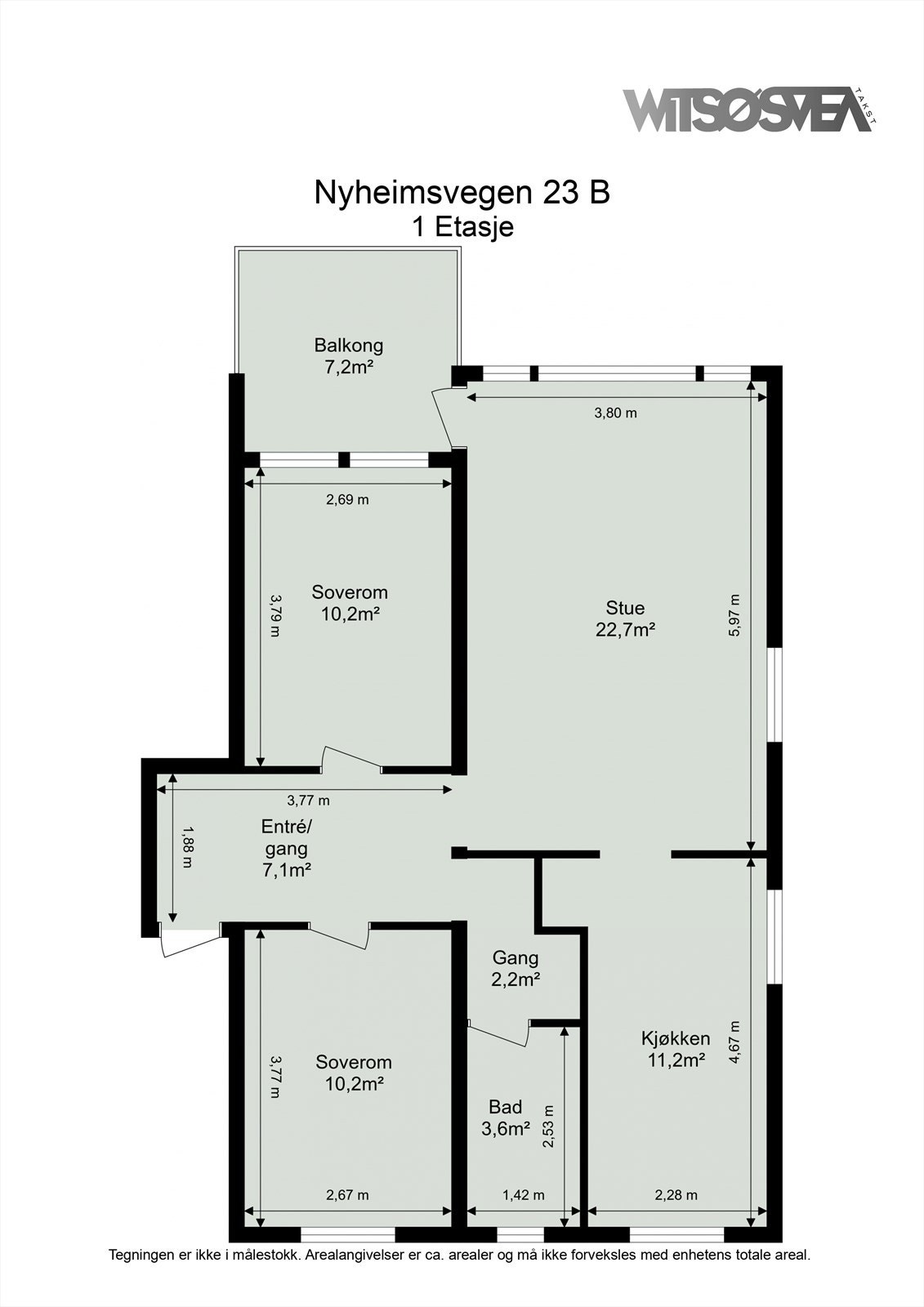 Plantegning av leiligheten. Galleribilde