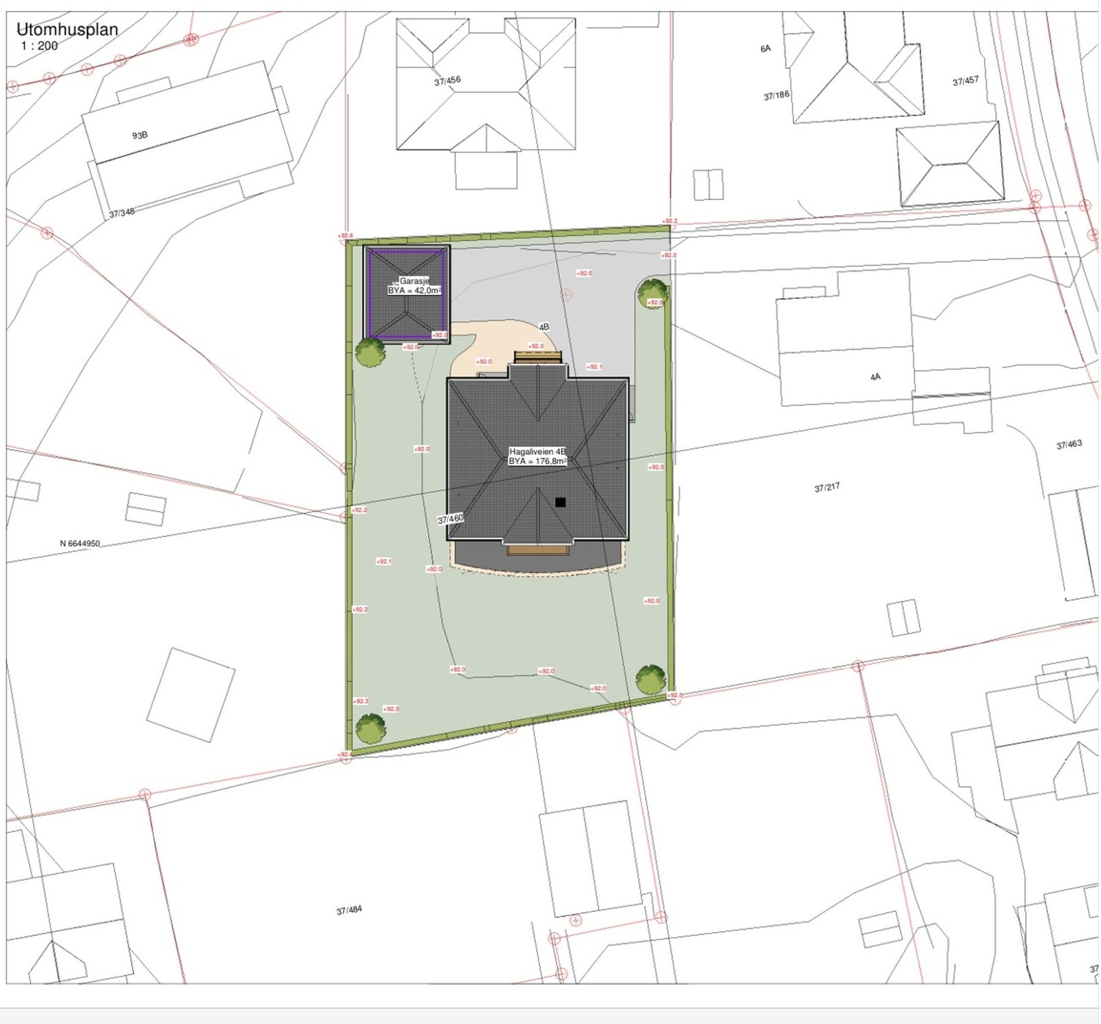 Sørvendt hus på flat solrik tomt Galleribilde